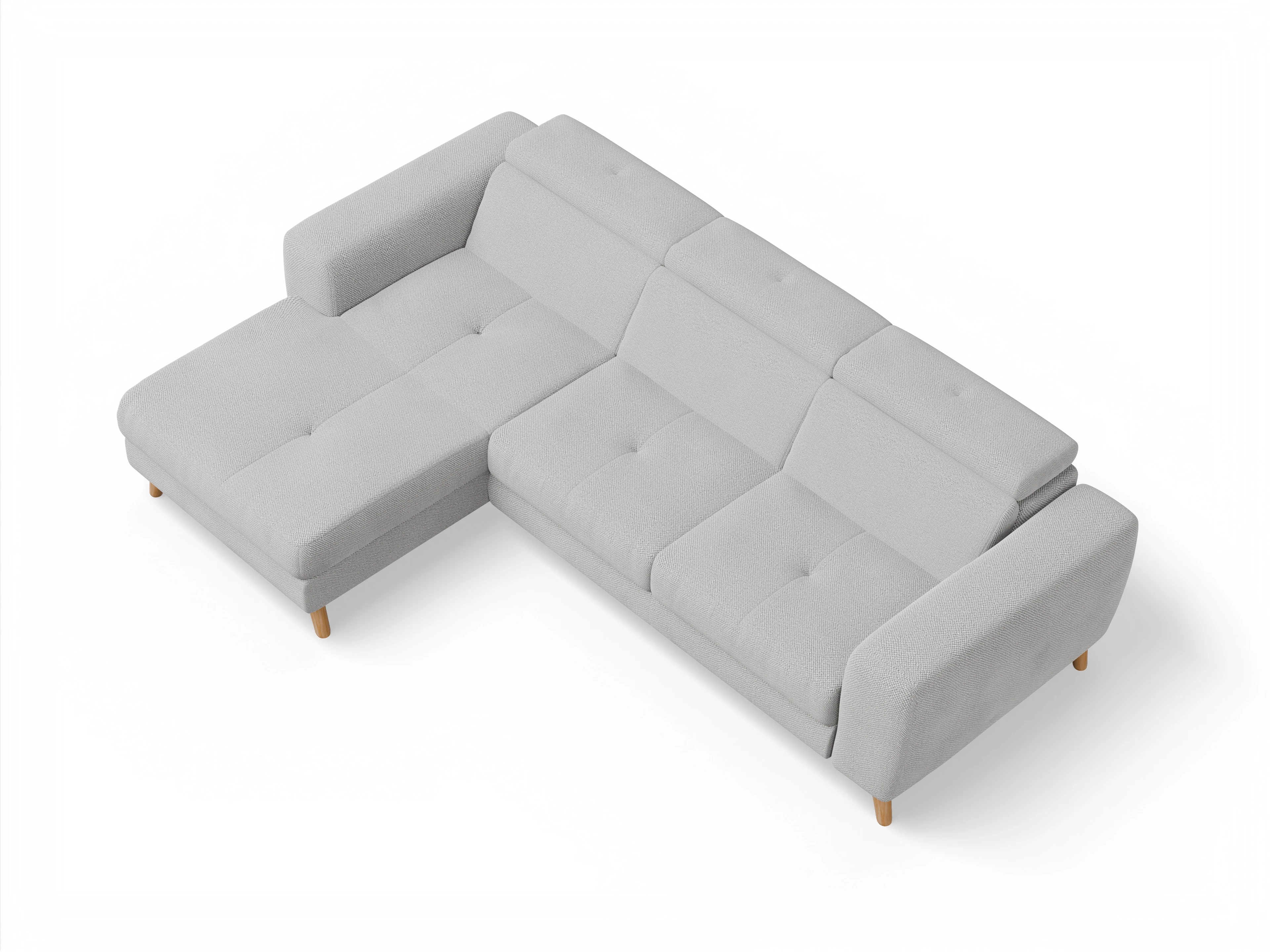 Ansicht des Produktes Capua Ecksofa links Abschluss offen in Stoff Beige