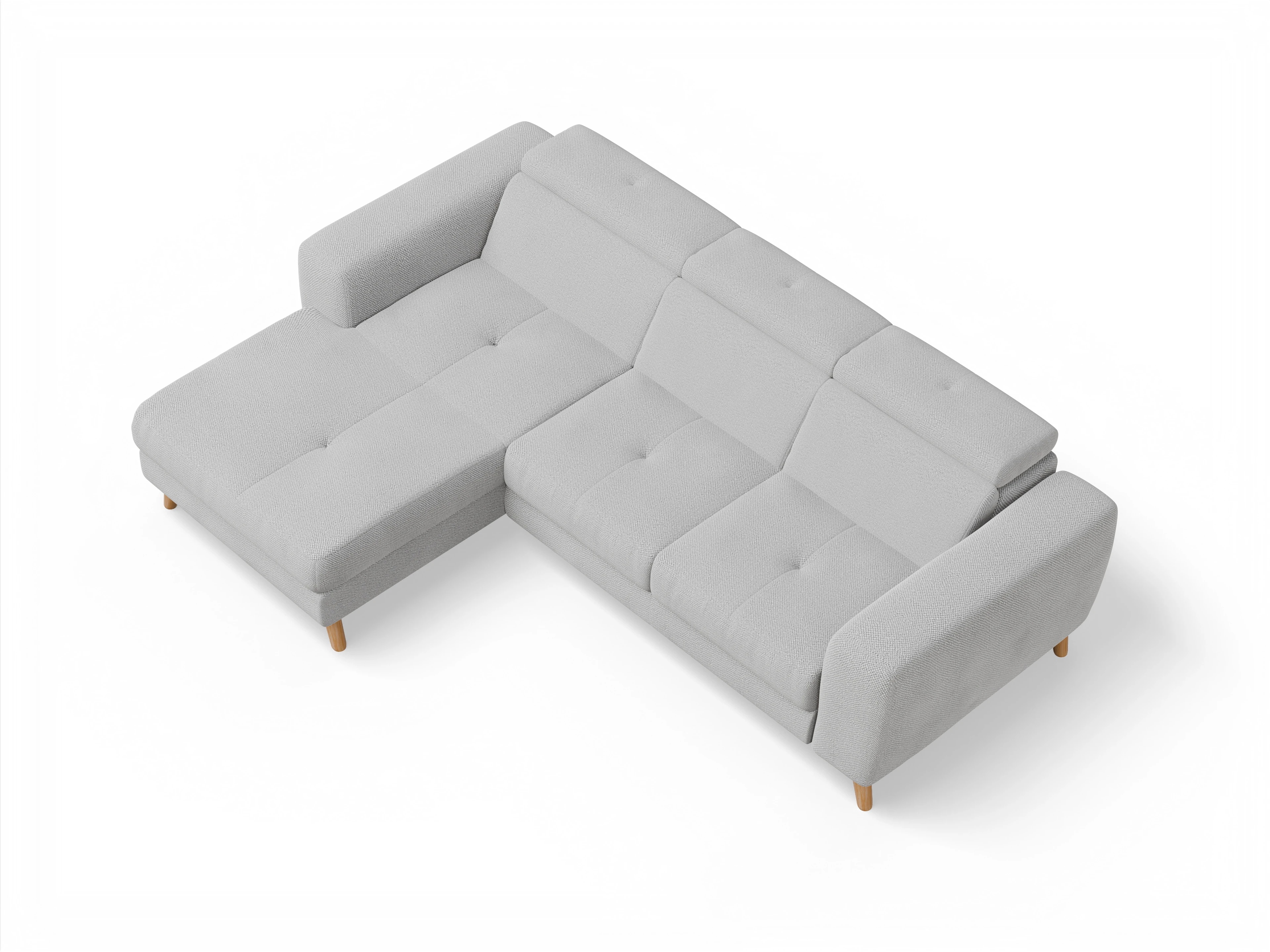 Ansicht des Produktes Capua Ecksofa links Abschluss offen in Stoff Beige