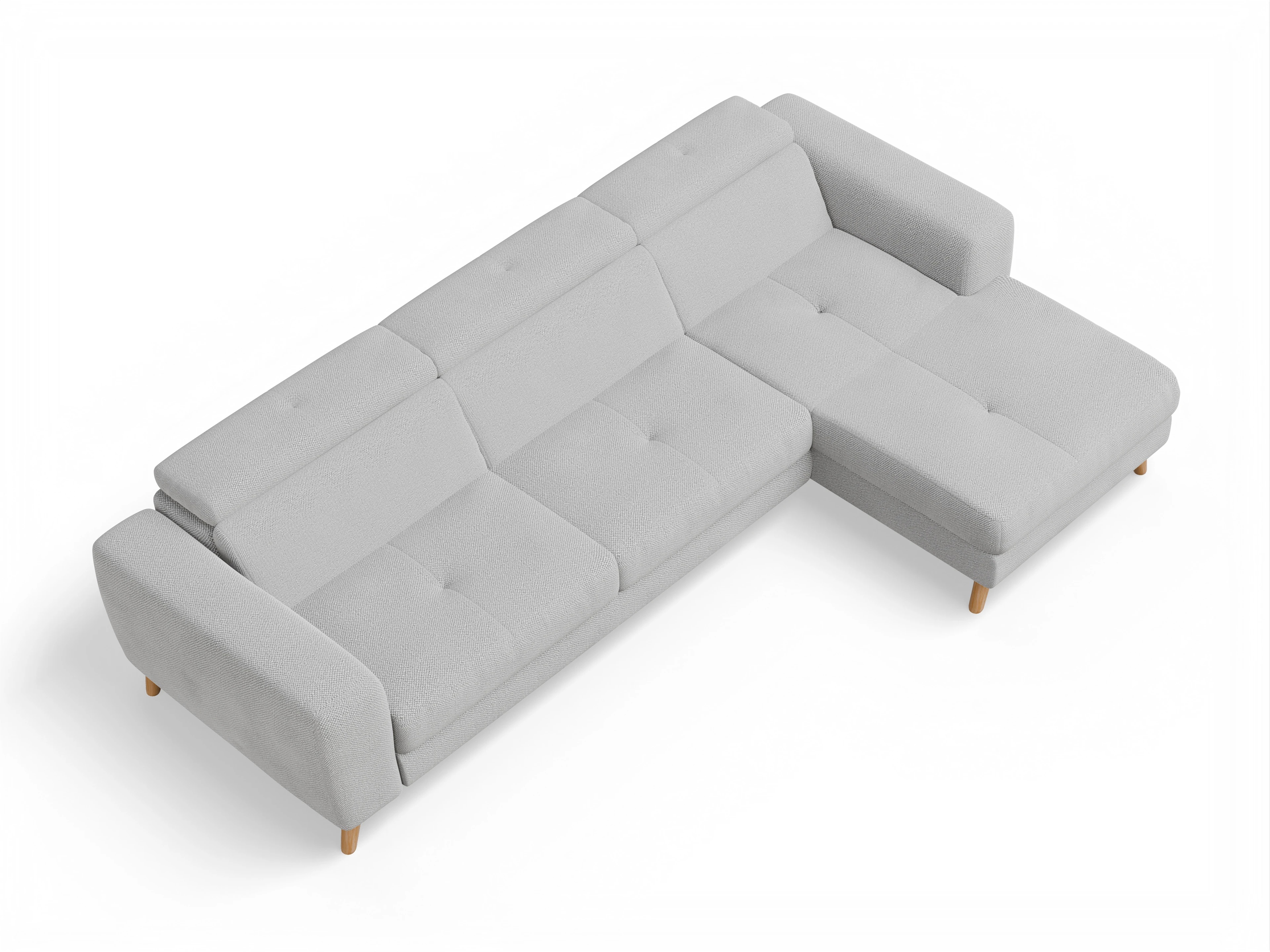 Ansicht des Produktes Capua Ecksofa rechts Abschluss offen in Stoff Beige