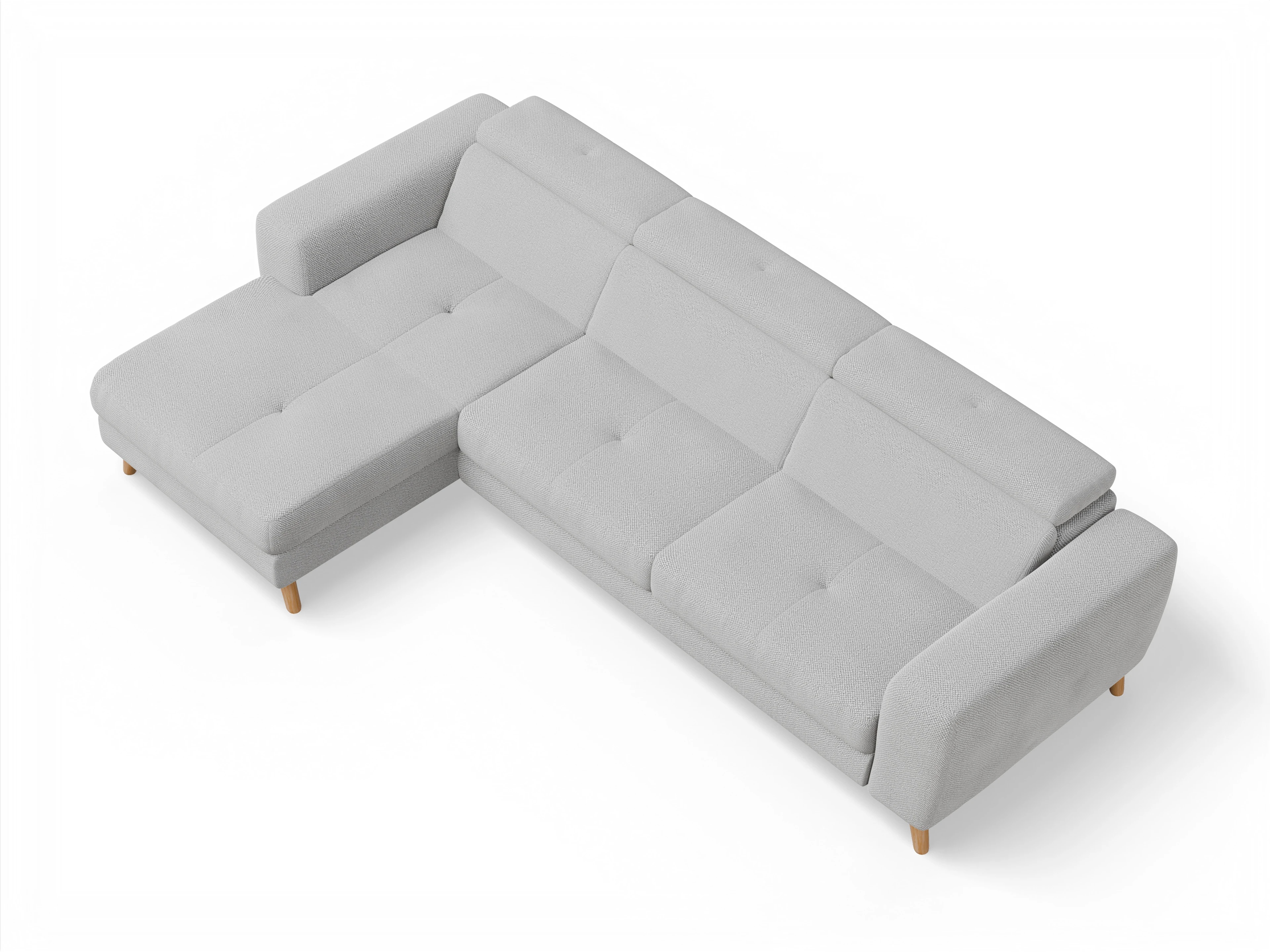 Ansicht des Produktes Capua Ecksofa links Abschluss offen in Stoff Beige