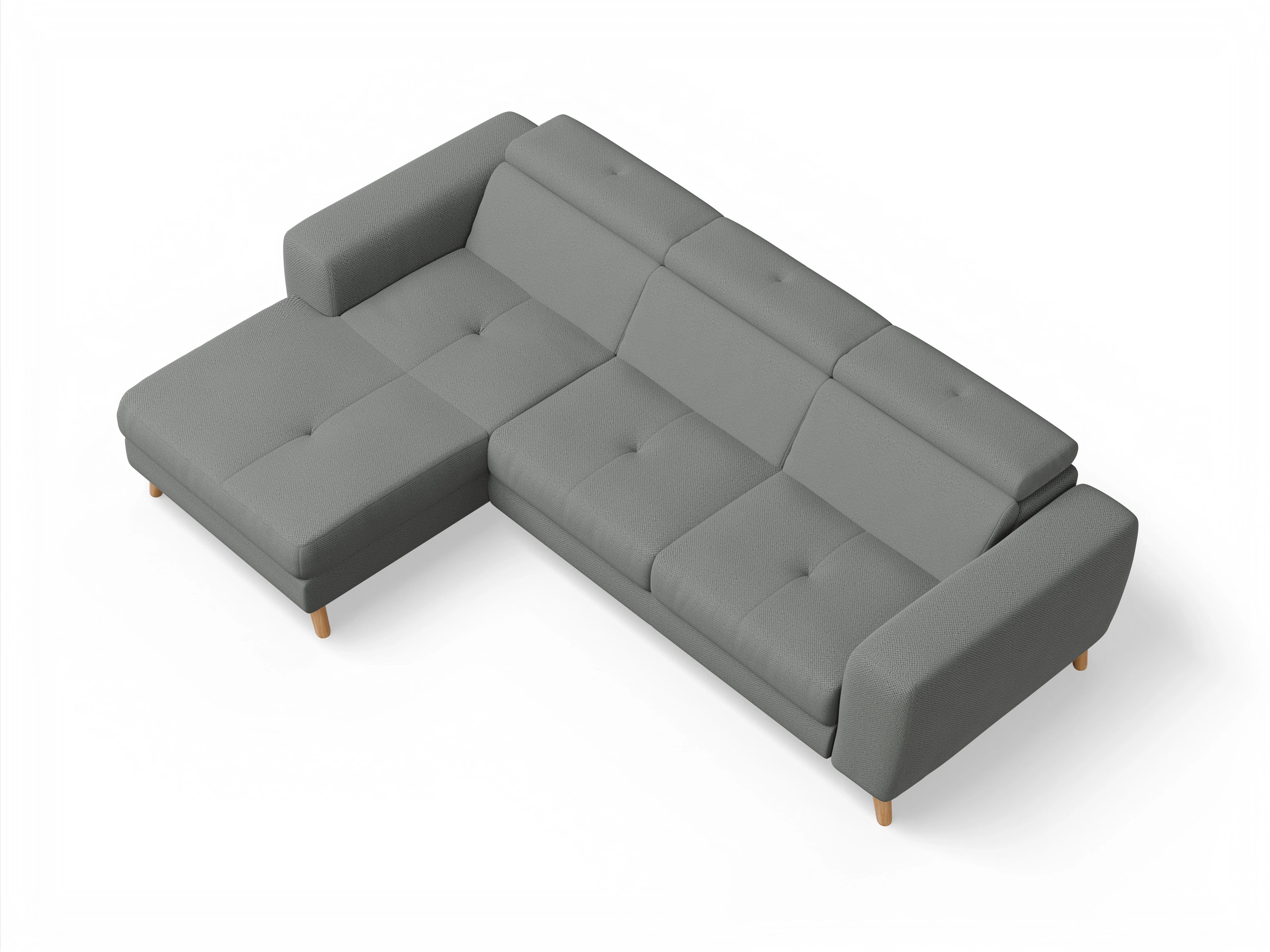 Ansicht des Produktes Capua Ecksofa links Abschluss offen in Stoff Grau