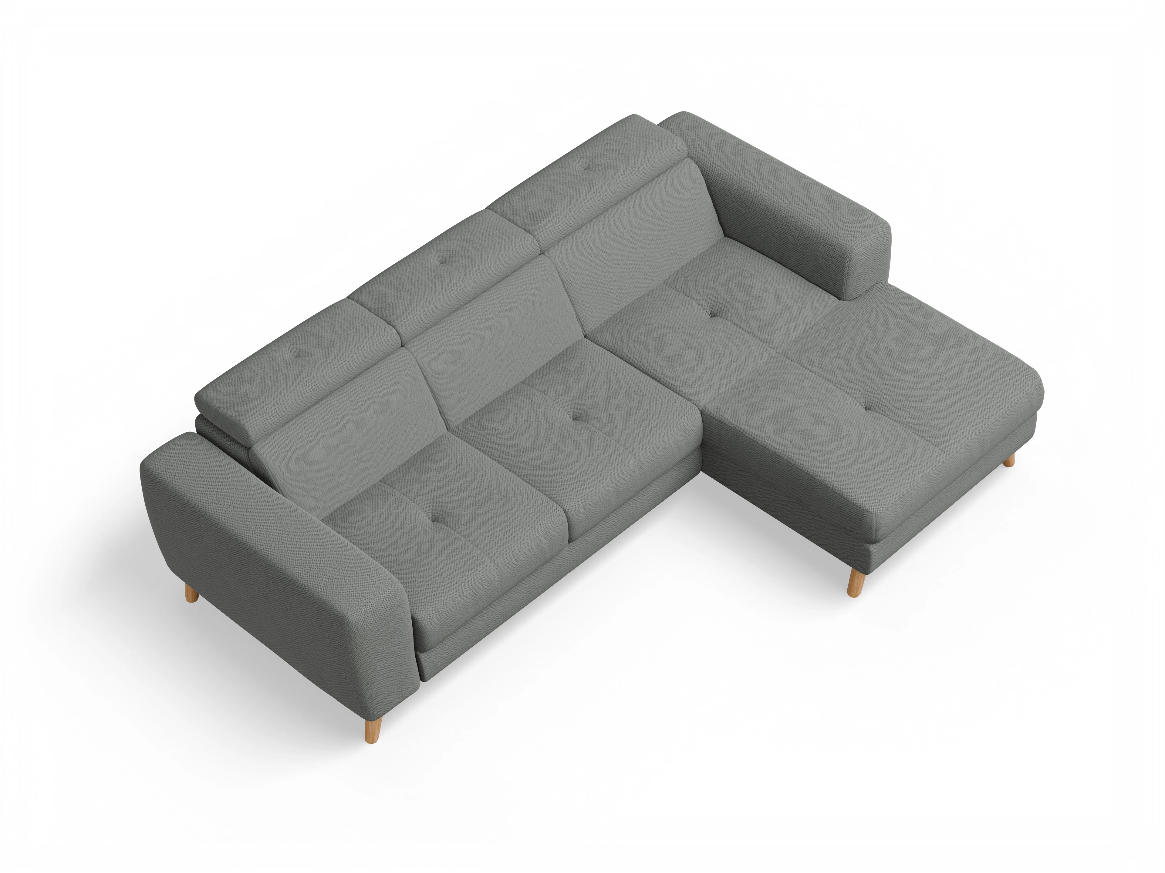 Ansicht des Produktes Capua Ecksofa rechts Abschluss offen in Stoff Grau