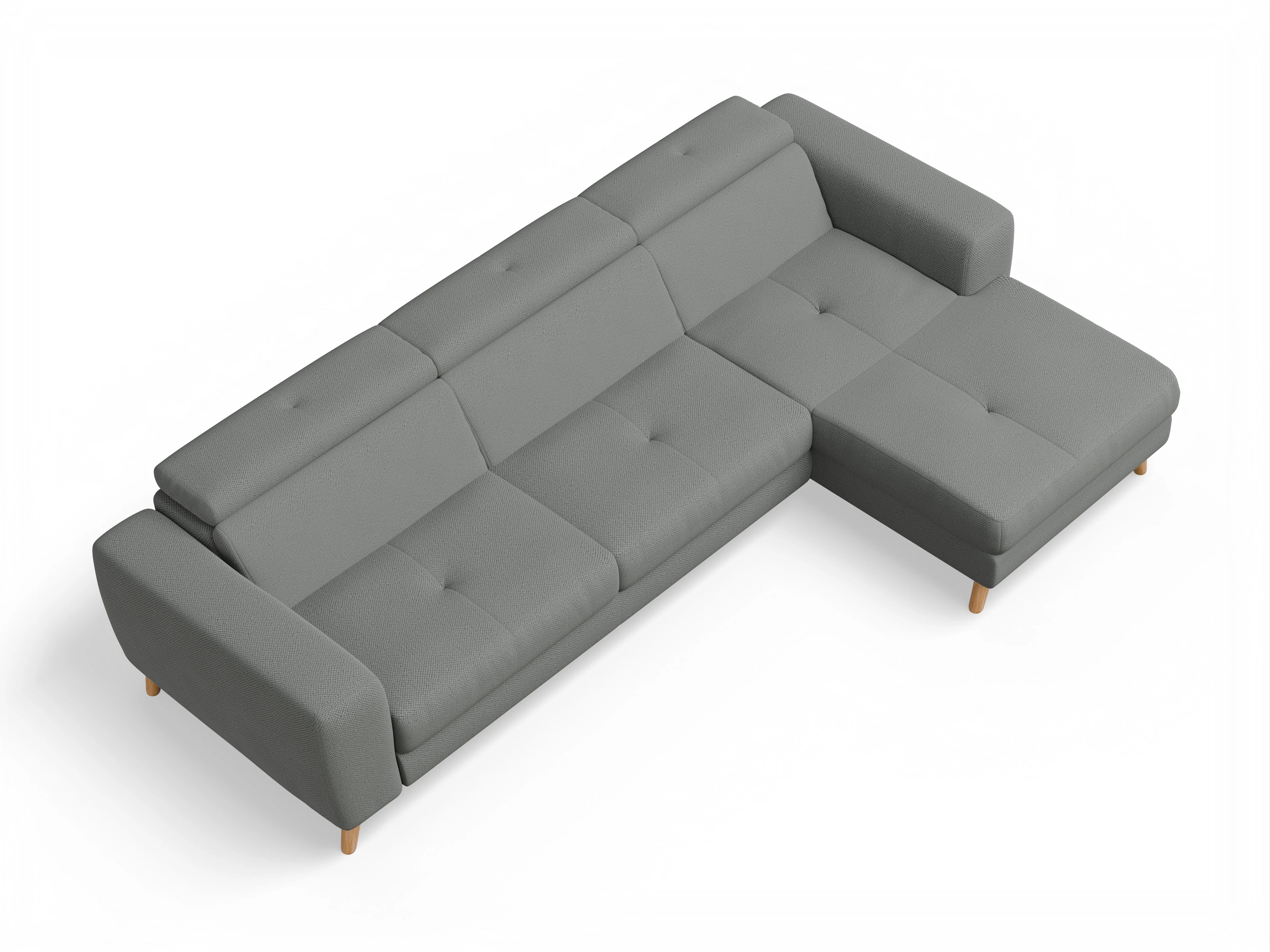 Ansicht des Produktes Capua Ecksofa rechts Abschluss offen in Stoff Grau