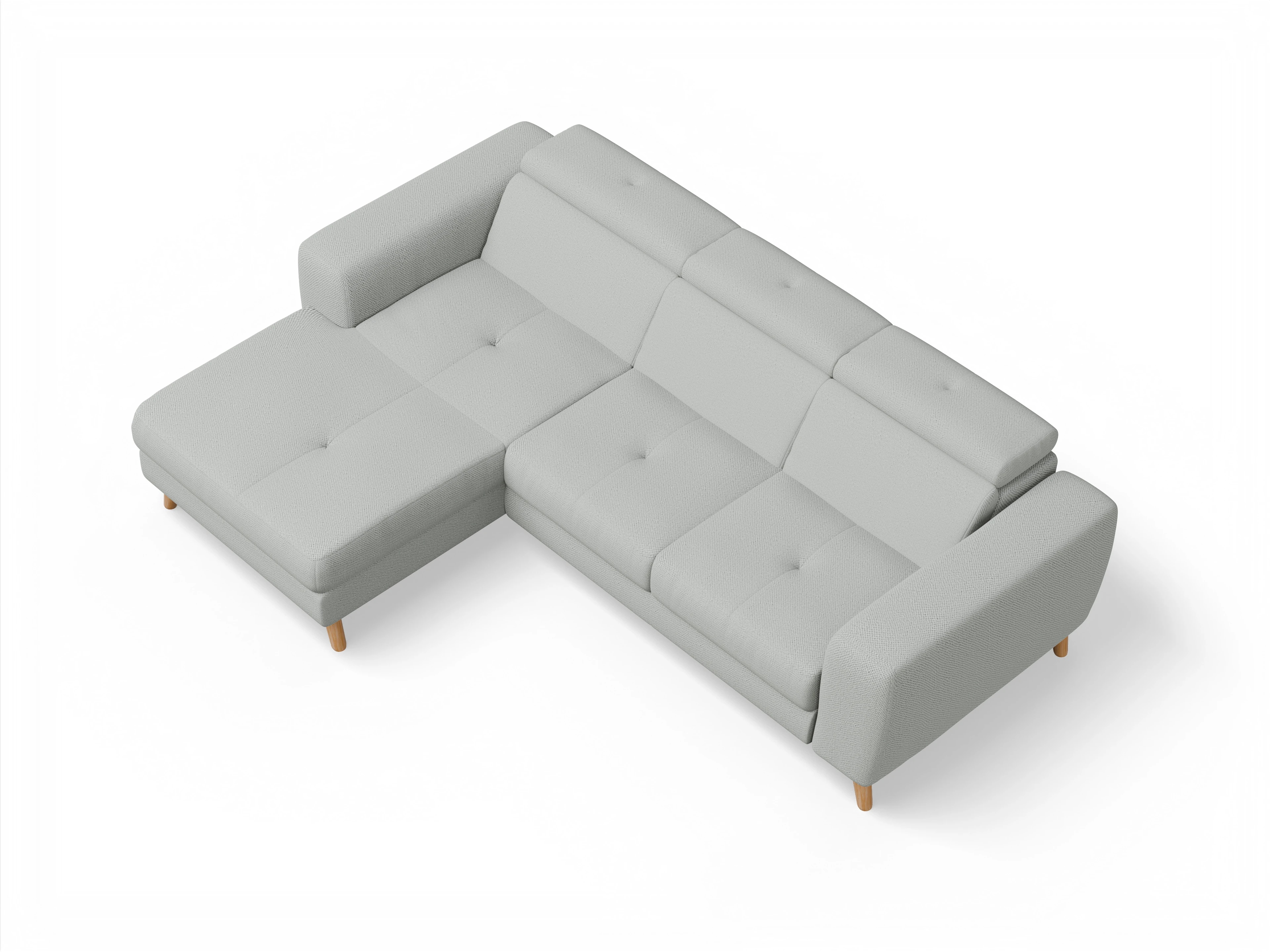 Ansicht des Produktes Capua Ecksofa links Abschluss offen in Stoff Grau