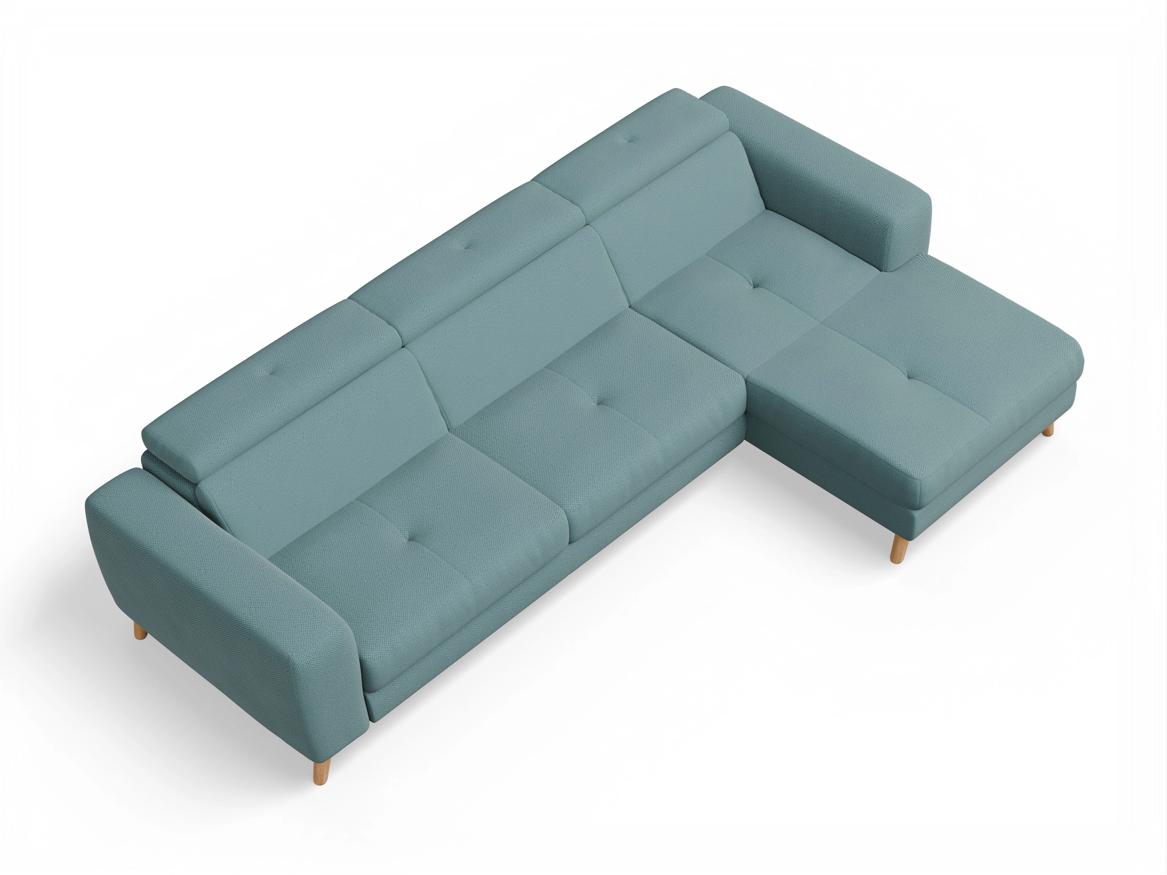 Ansicht des Produktes Capua Ecksofa rechts Abschluss offen in Stoff Blau