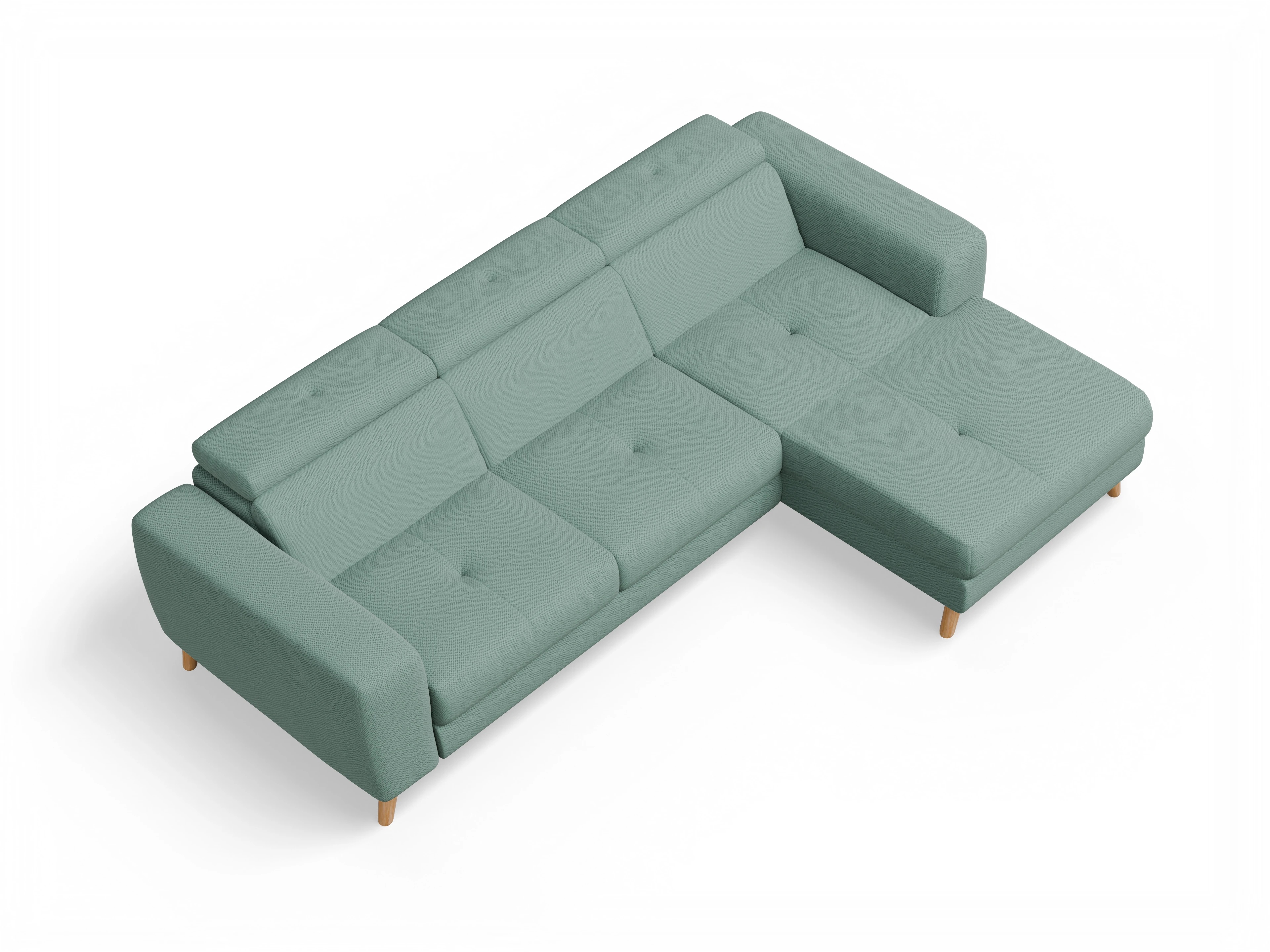 Ansicht des Produktes Capua Ecksofa rechts Abschluss offen in Stoff Blau