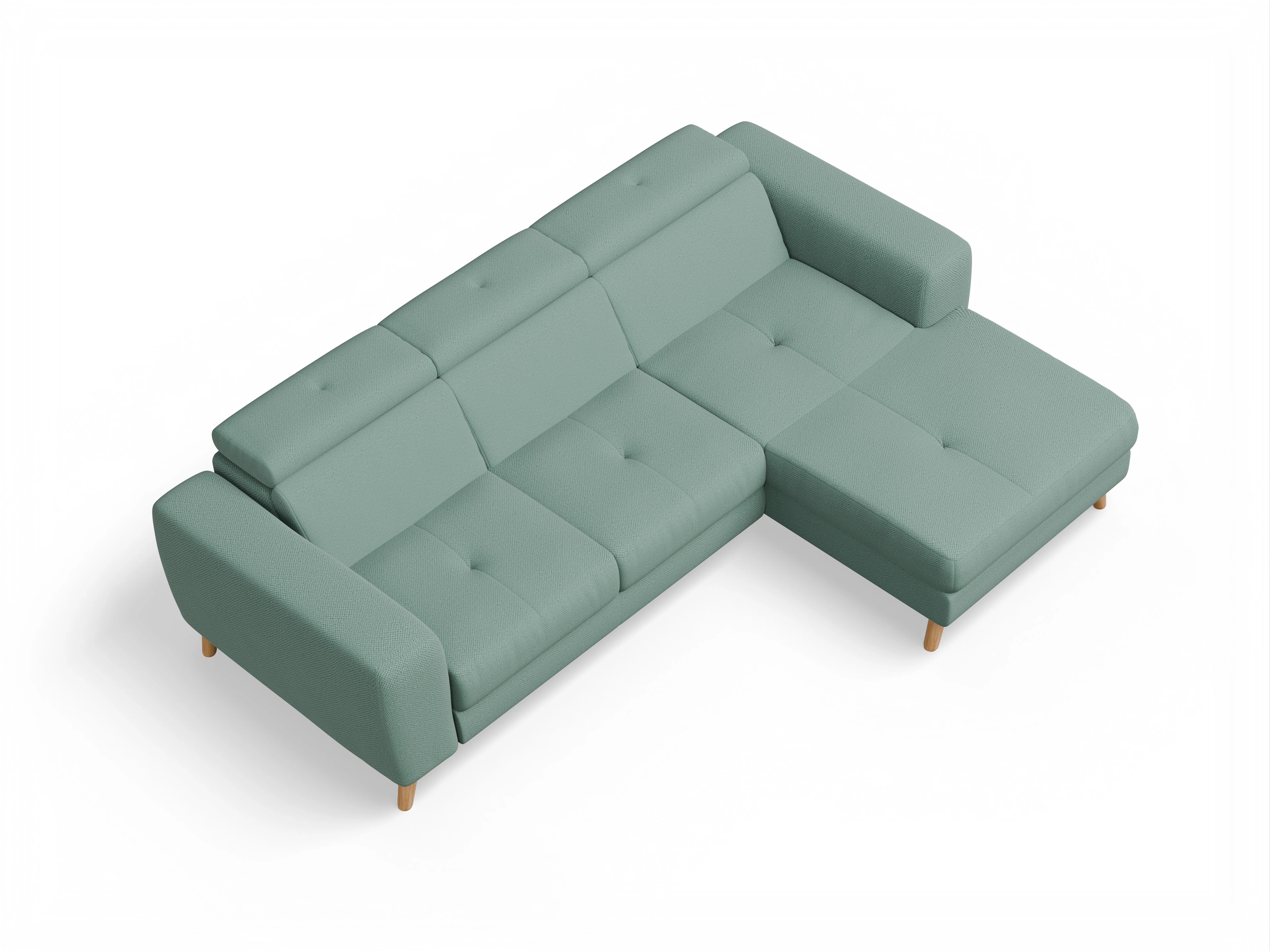 Ansicht des Produktes Capua Ecksofa rechts Abschluss offen in Stoff Blau