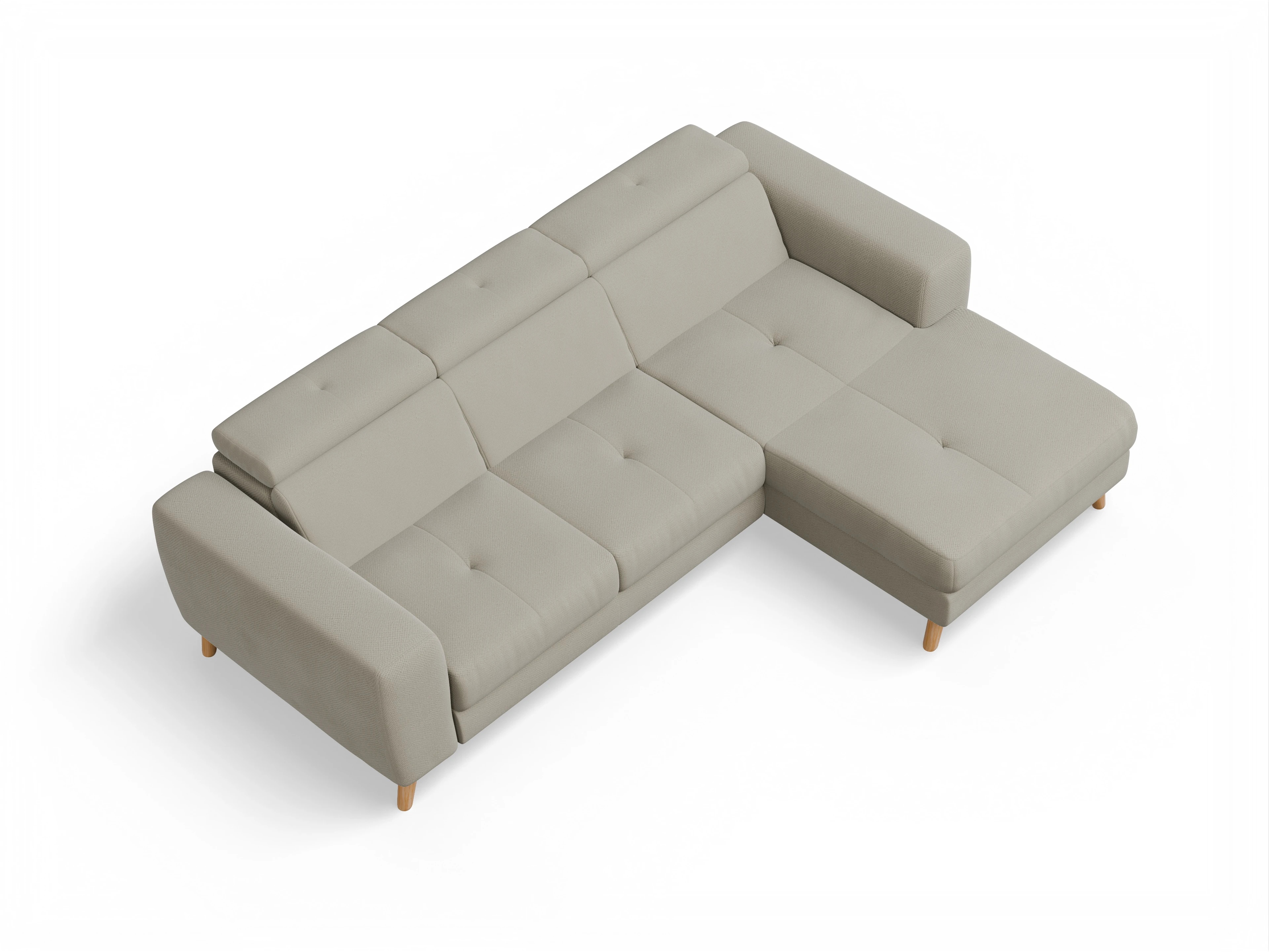 Ansicht des Produktes Capua Ecksofa rechts Abschluss offen in Stoff Braun