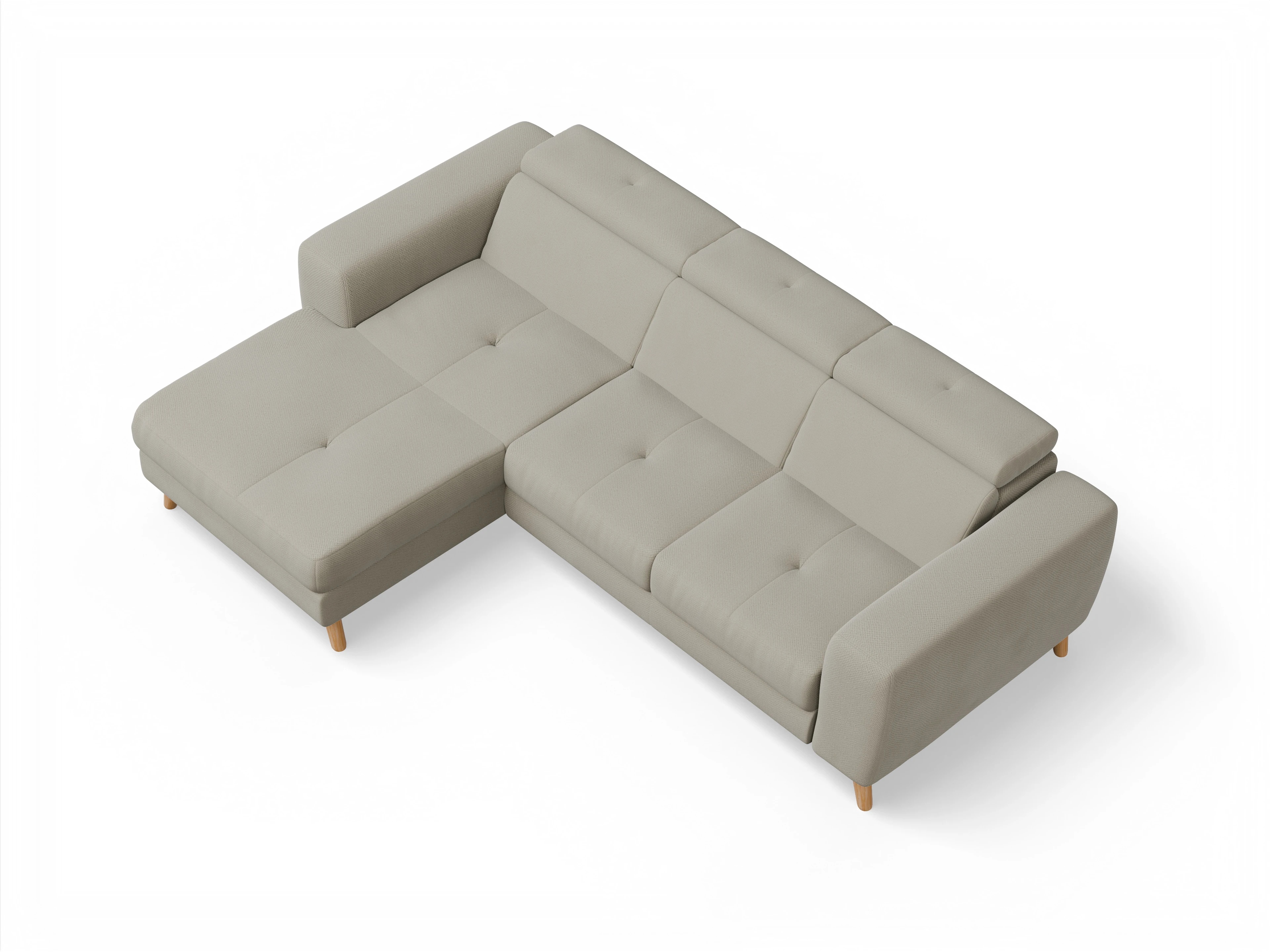 Ansicht des Produktes Capua Ecksofa links Abschluss offen in Stoff Braun