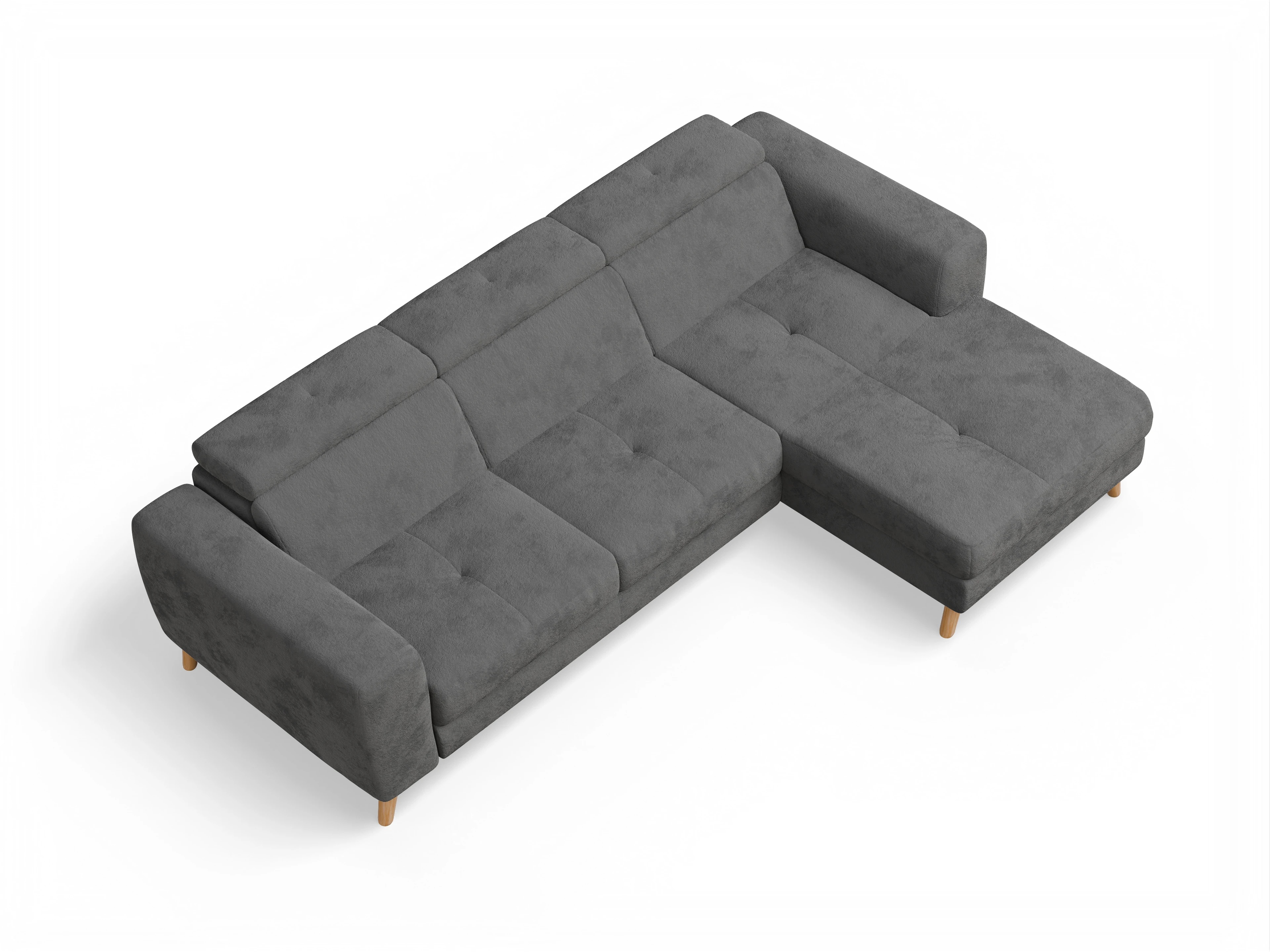 Ansicht des Produktes Capua Ecksofa rechts Abschluss offen in Stoff Grau