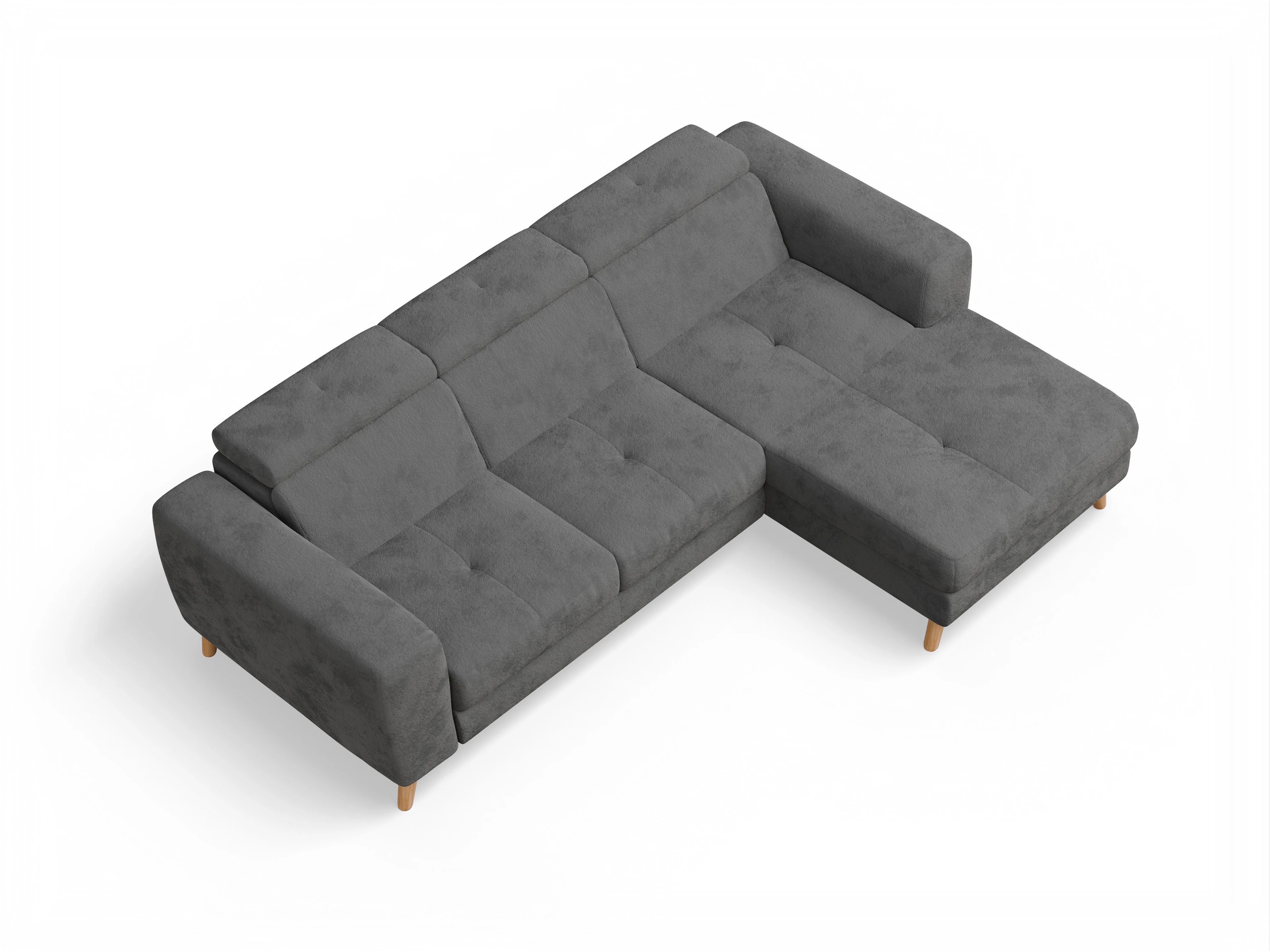 Ansicht des Produktes Capua Ecksofa rechts Abschluss offen in Stoff Grau