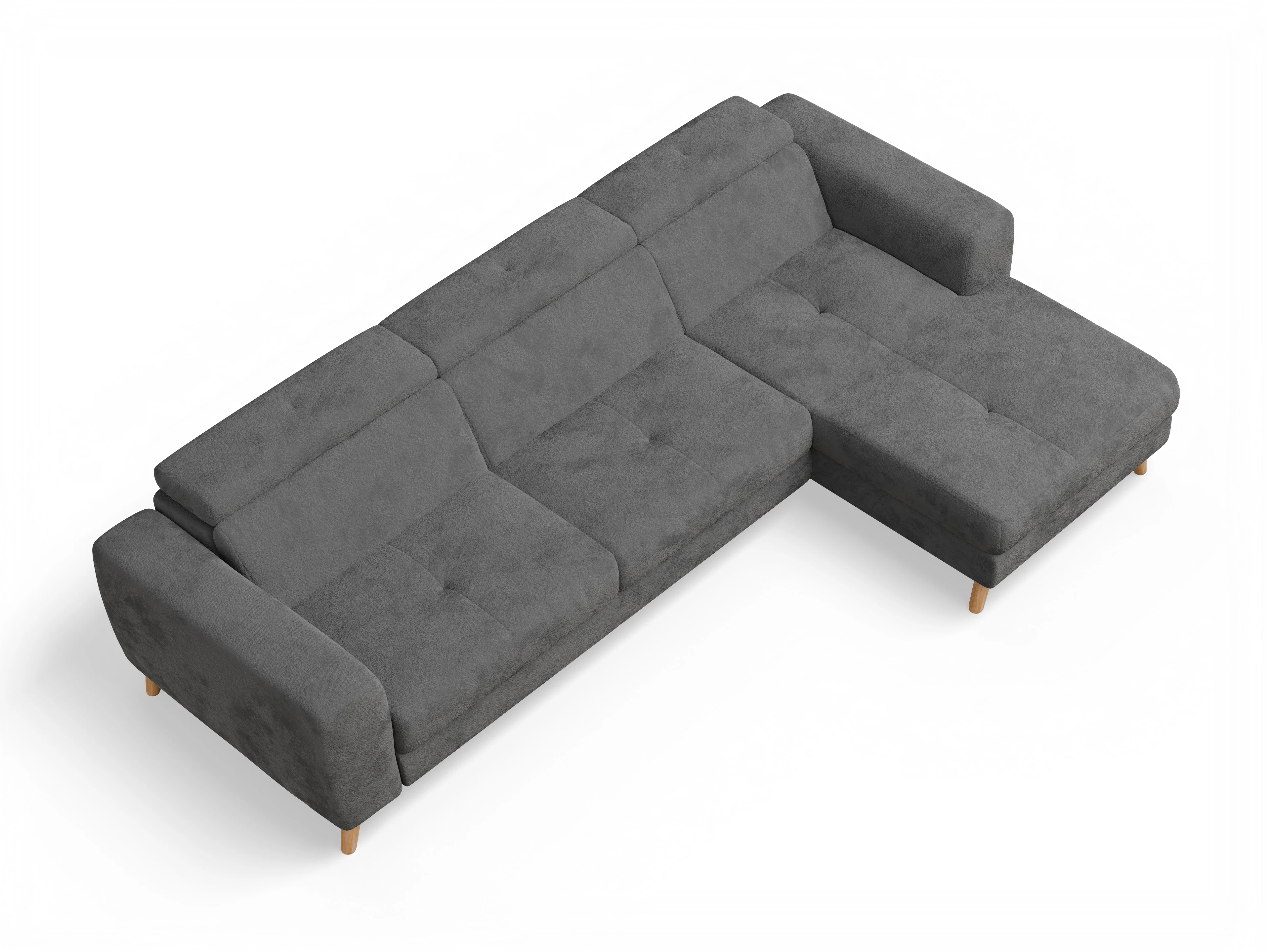 Ansicht des Produktes Capua Ecksofa rechts Abschluss offen in Stoff Grau