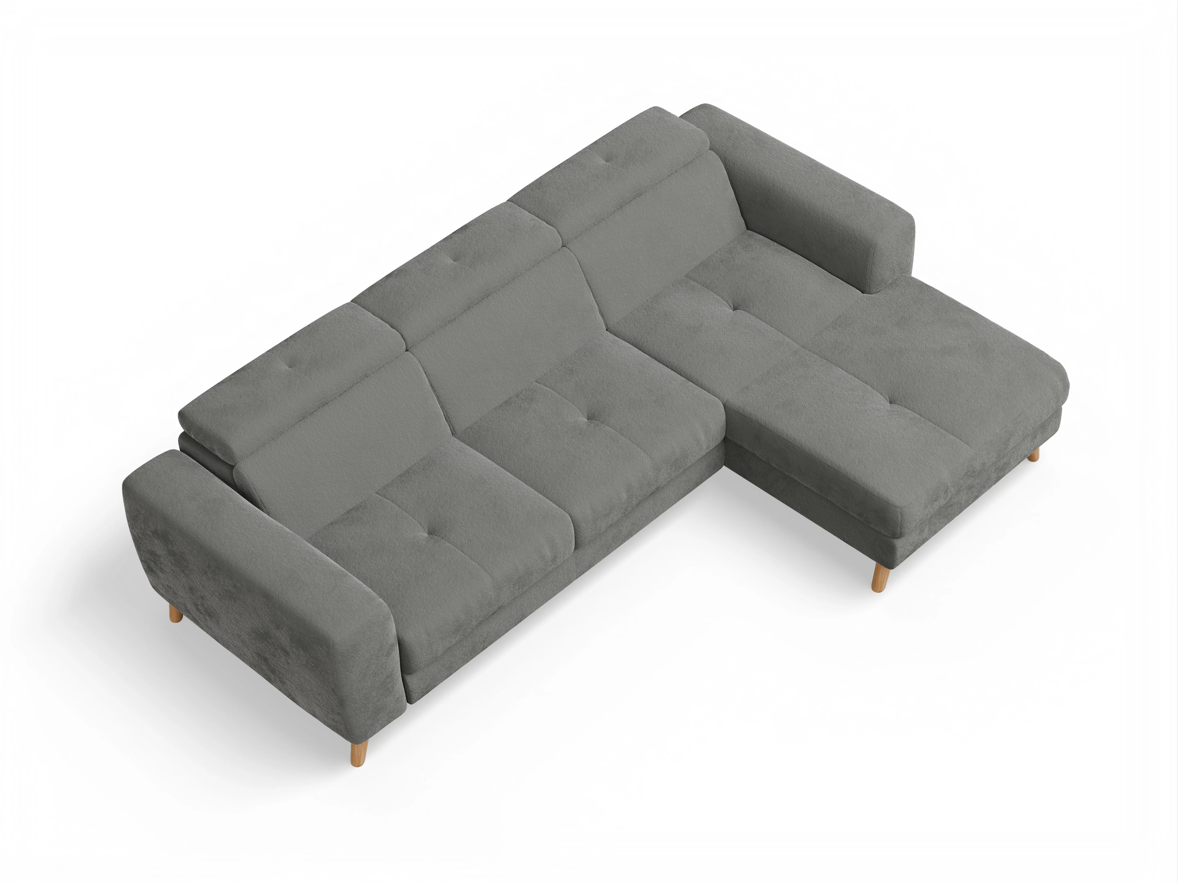 Ansicht des Produktes Capua Ecksofa rechts Abschluss offen in Stoff Grau