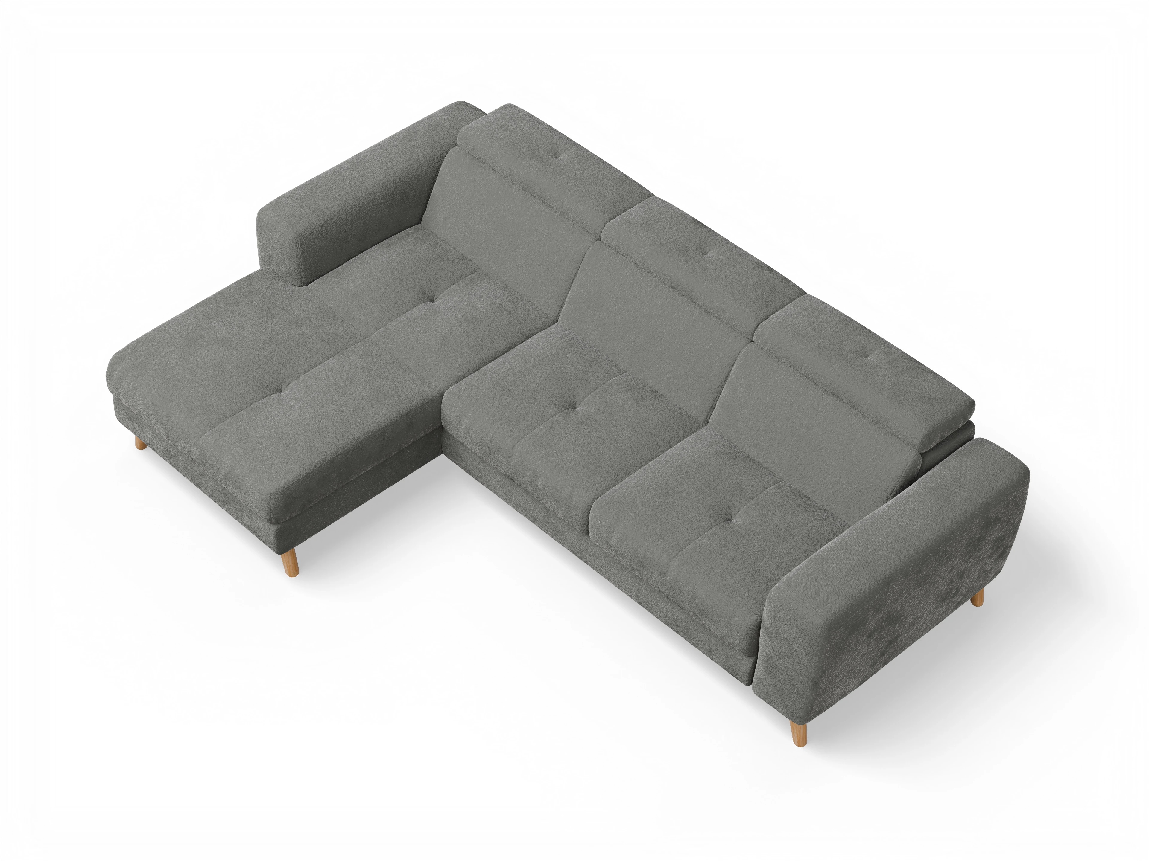 Ansicht des Produktes Capua Ecksofa links Abschluss offen in Stoff Grau