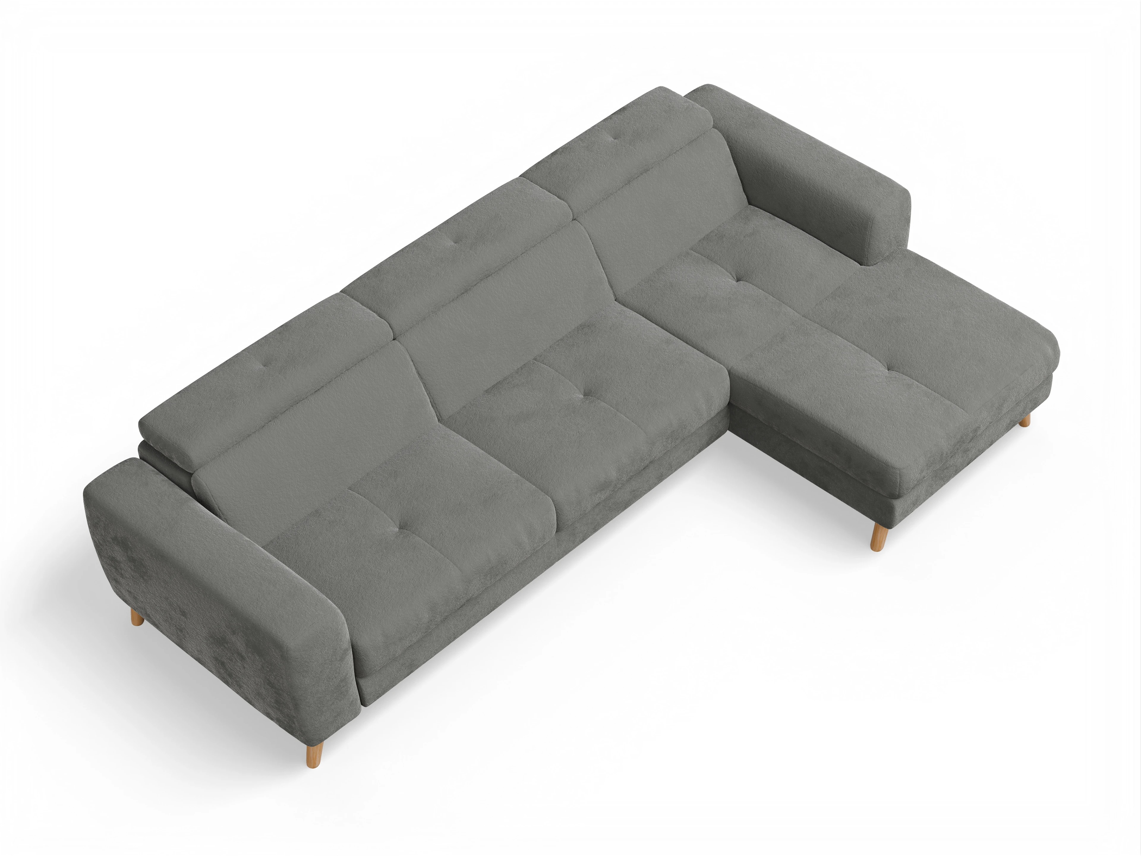 Ansicht des Produktes Capua Ecksofa rechts Abschluss offen in Stoff Grau