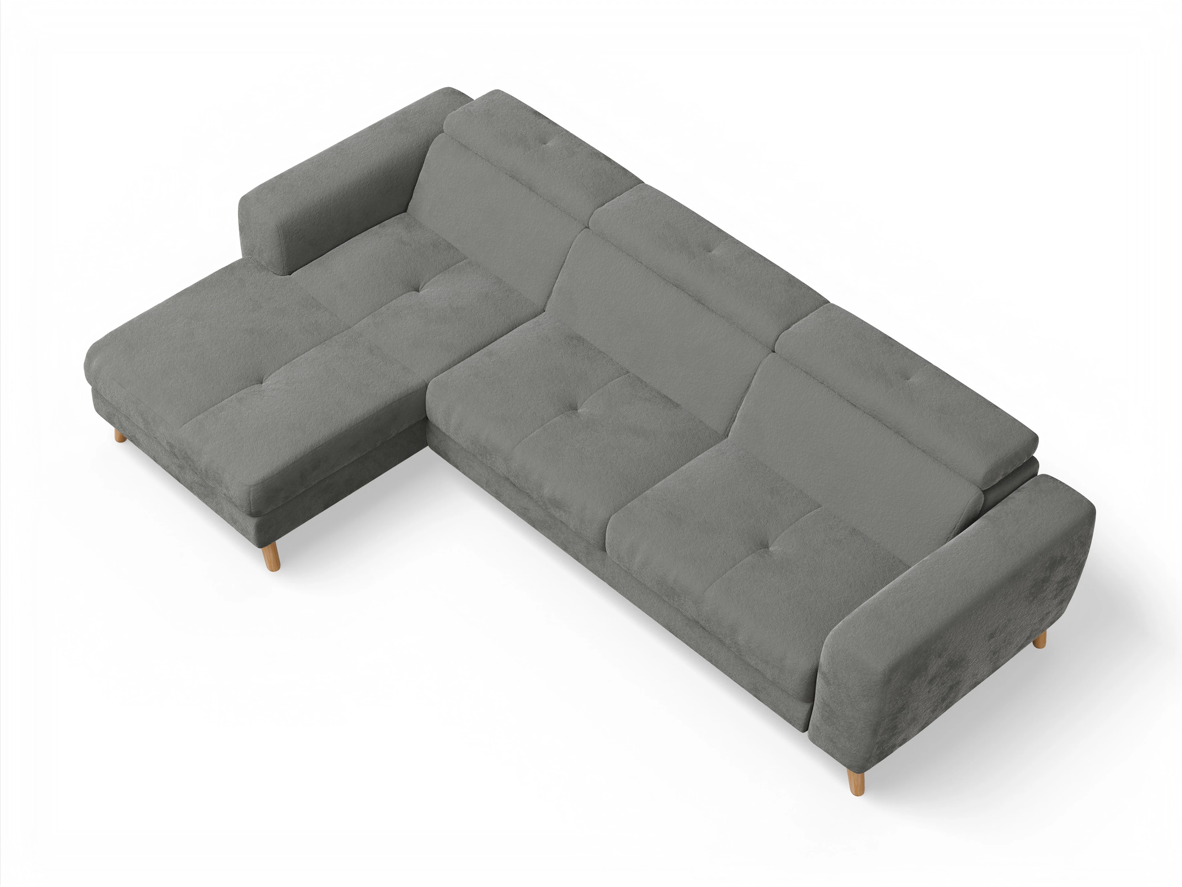 Ansicht des Produktes Capua Ecksofa links Abschluss offen in Stoff Grau