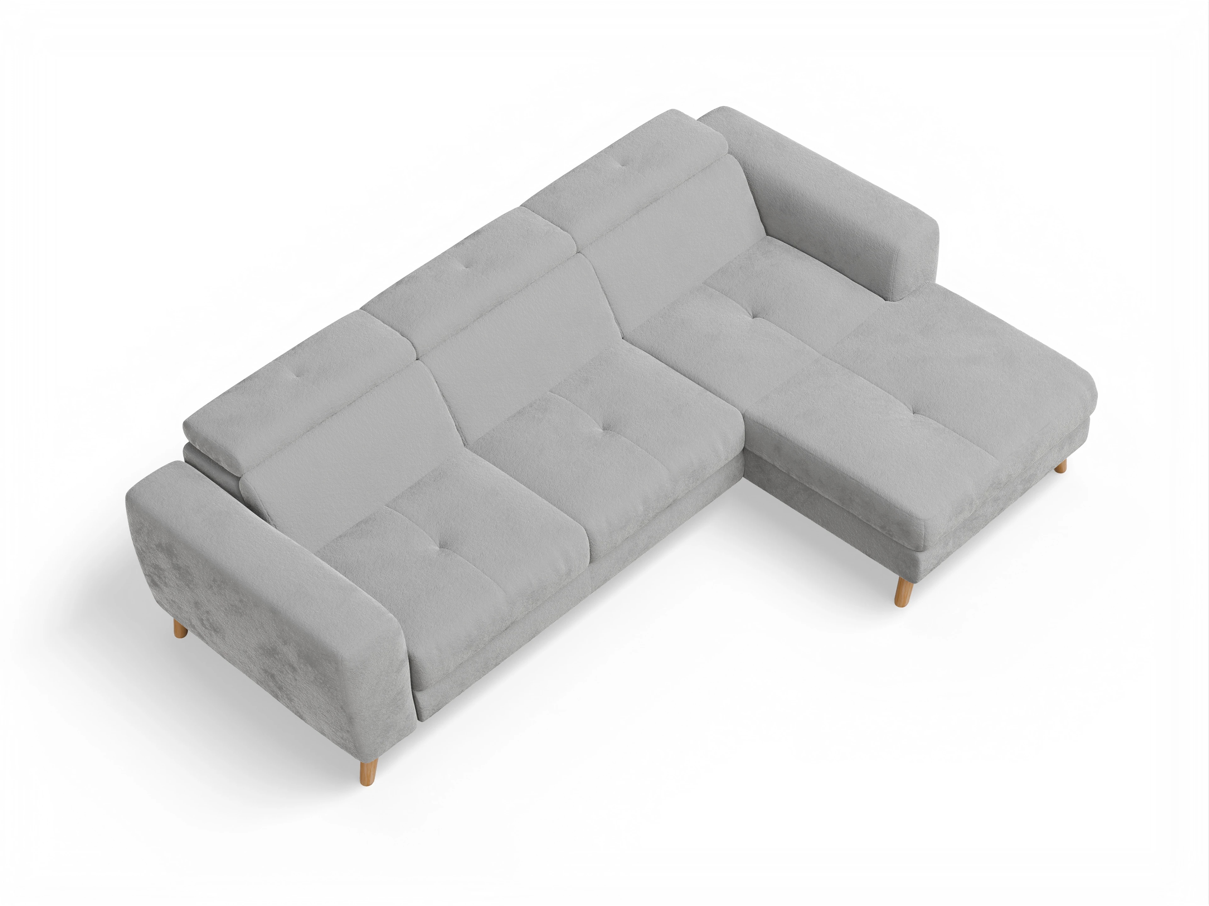 Ansicht des Produktes Capua Ecksofa rechts Abschluss offen in Stoff Grau