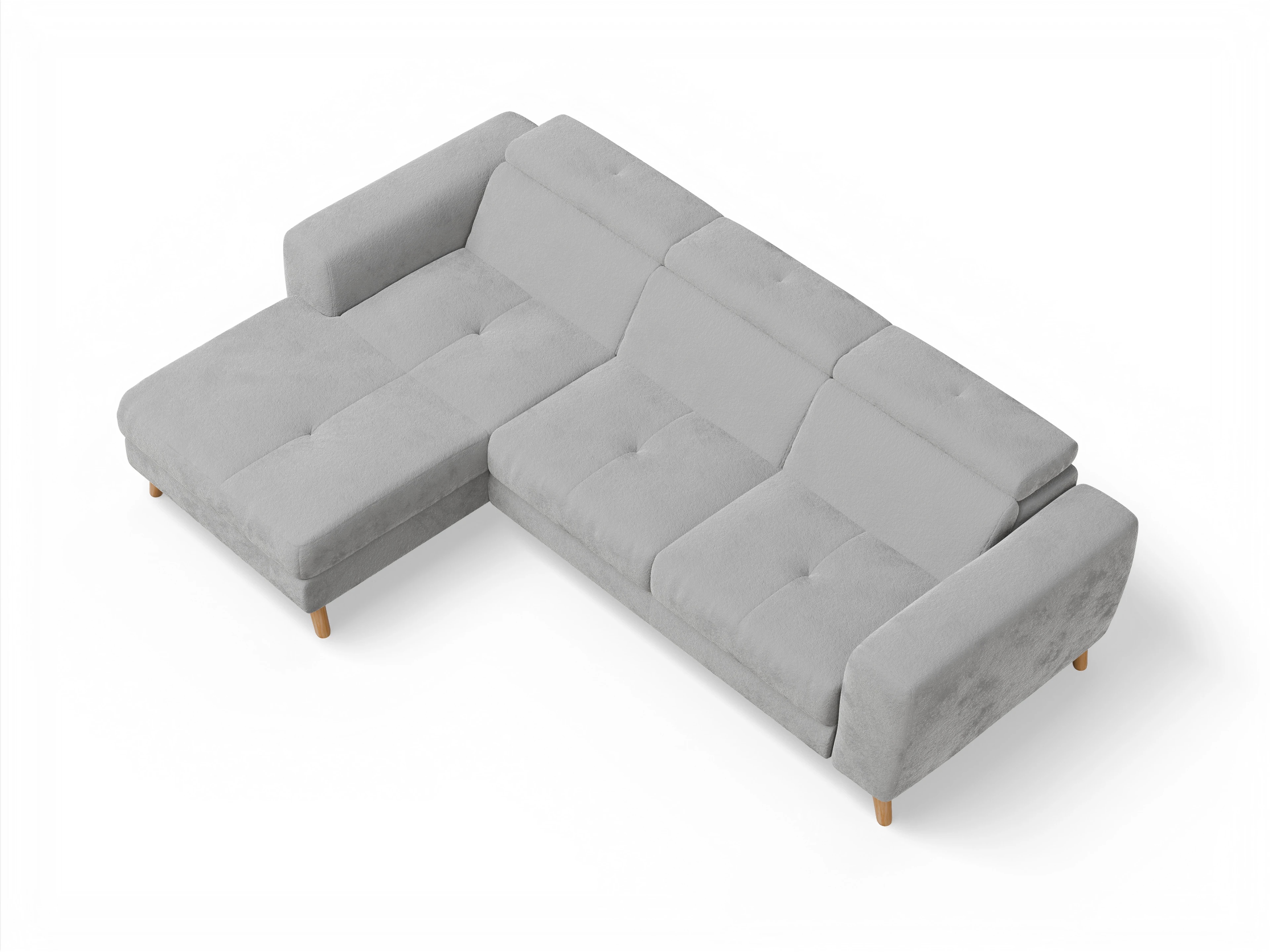 Ansicht des Produktes Capua Ecksofa links Abschluss offen in Stoff Grau