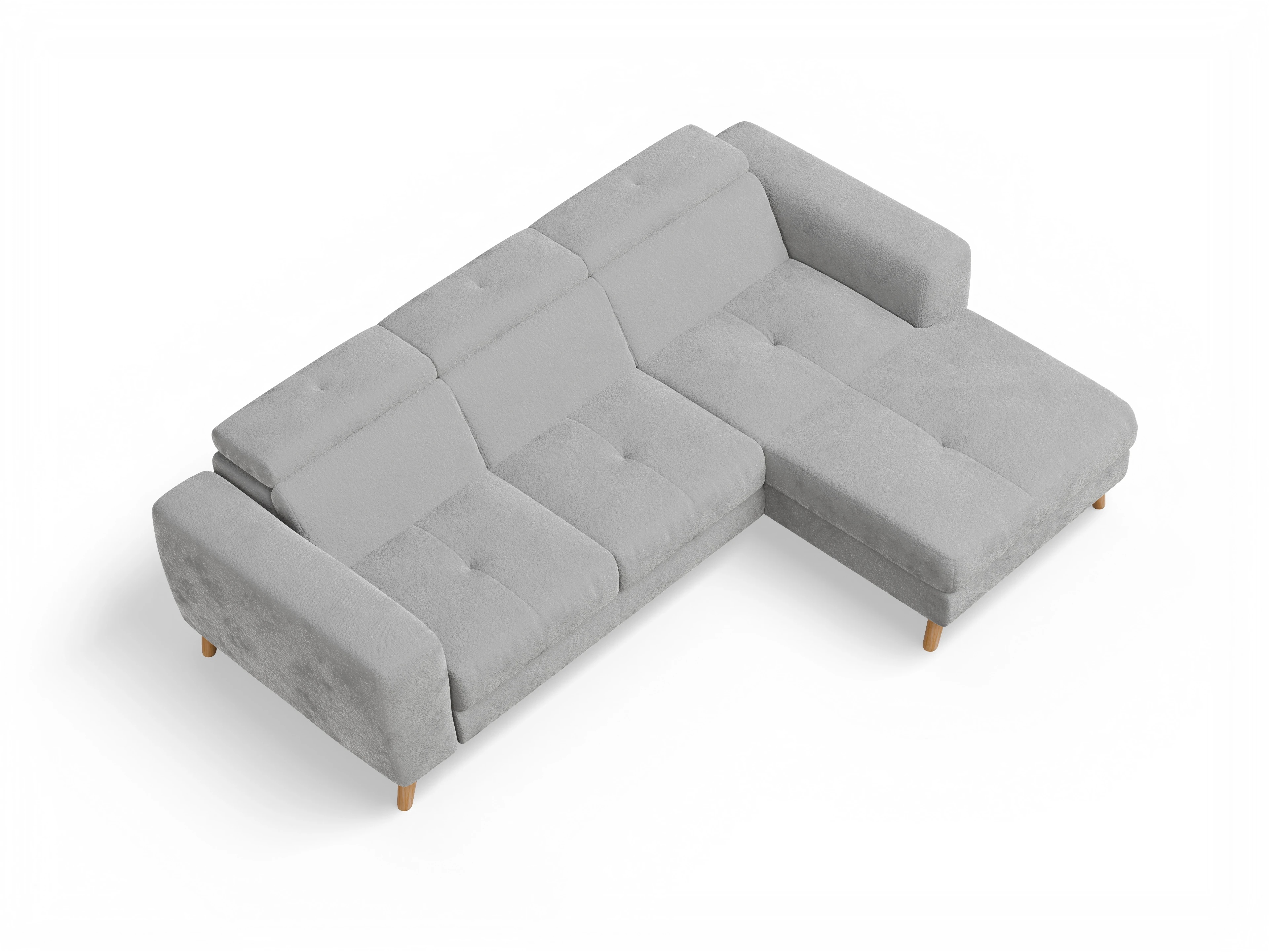 Ansicht des Produktes Capua Ecksofa rechts Abschluss offen in Stoff Grau