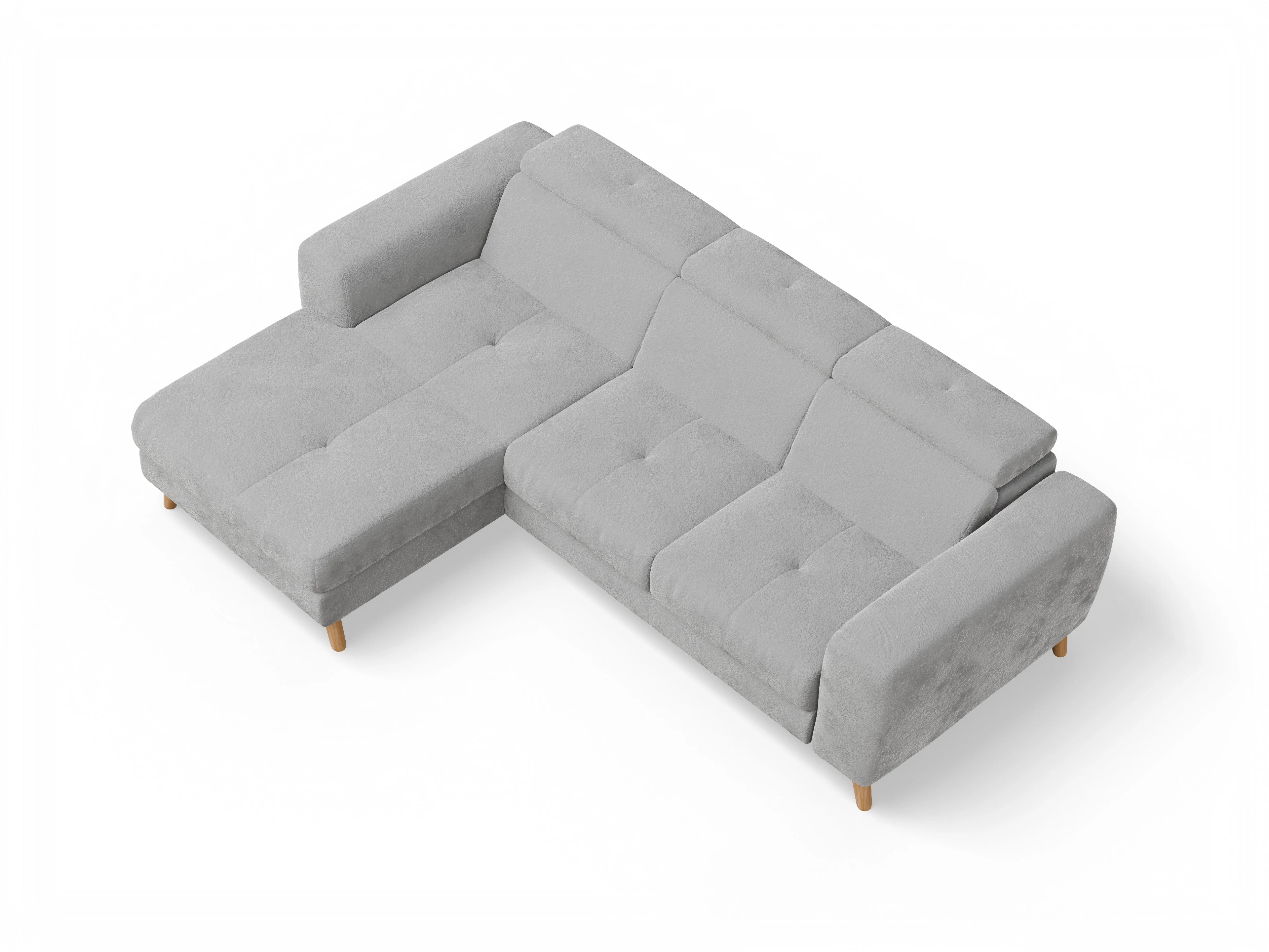 Ansicht des Produktes Capua Ecksofa links Abschluss offen in Stoff Grau