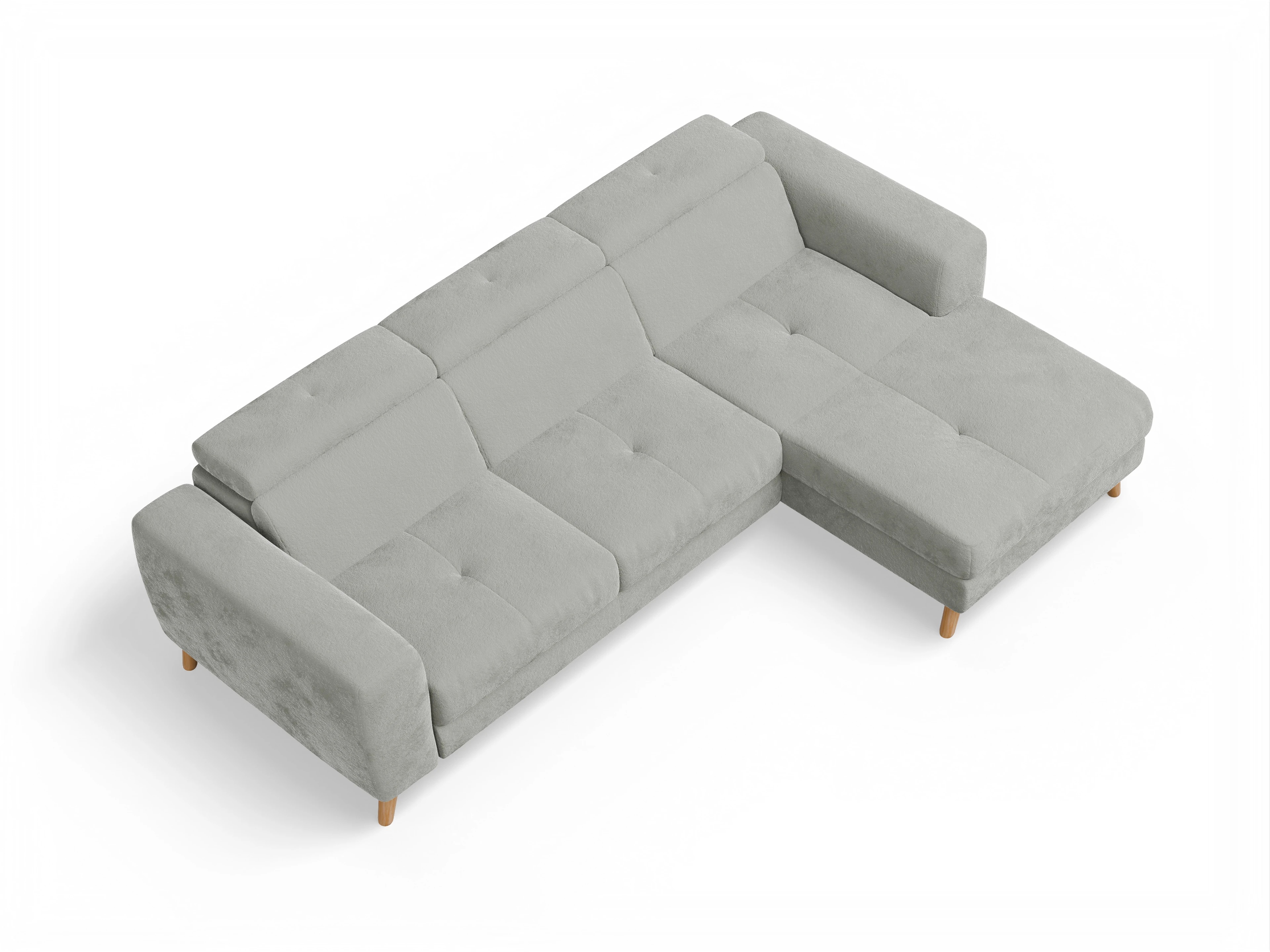 Ansicht des Produktes Capua Ecksofa rechts Abschluss offen in Stoff Grau