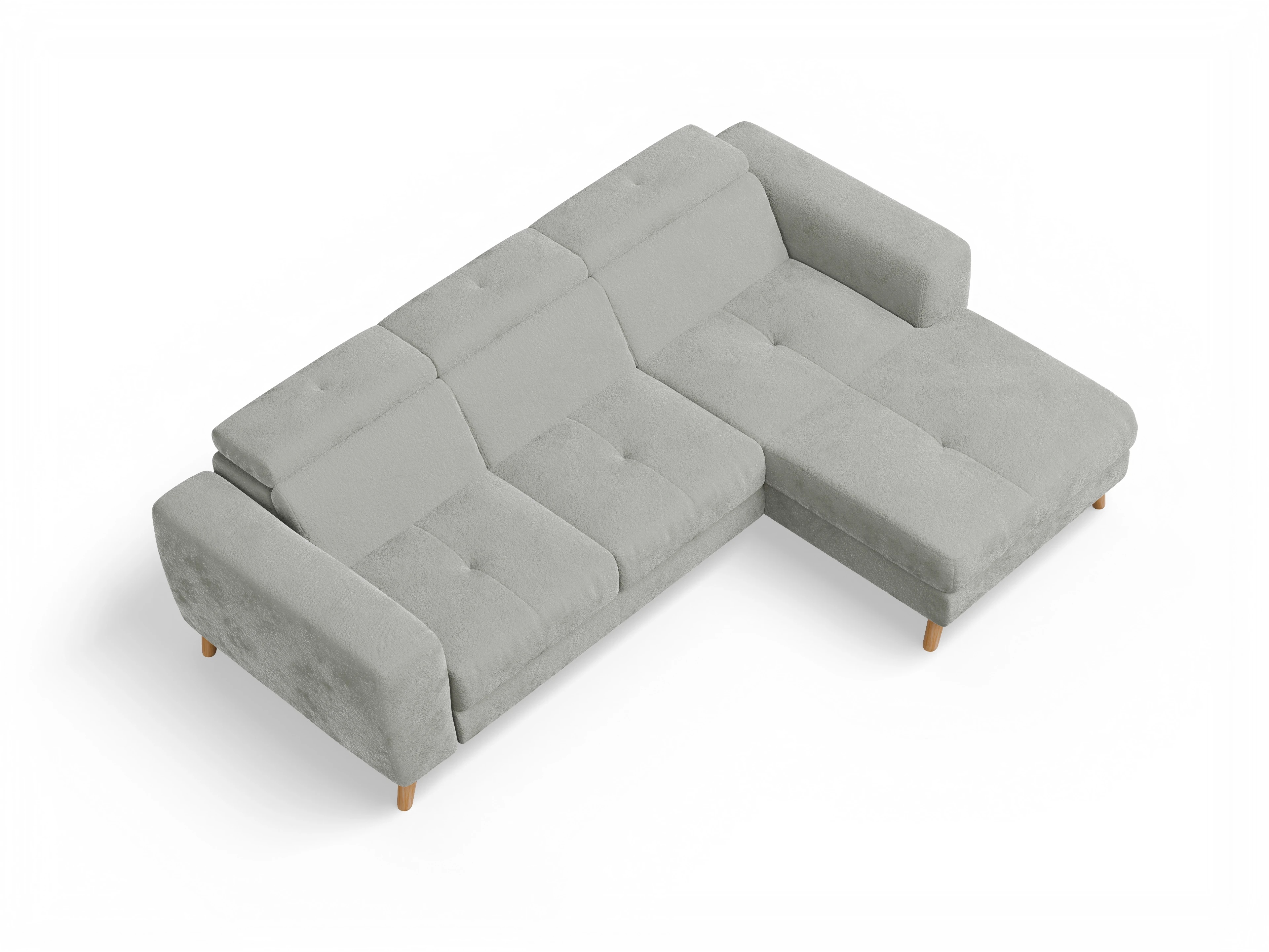 Ansicht des Produktes Capua Ecksofa rechts Abschluss offen in Stoff Grau