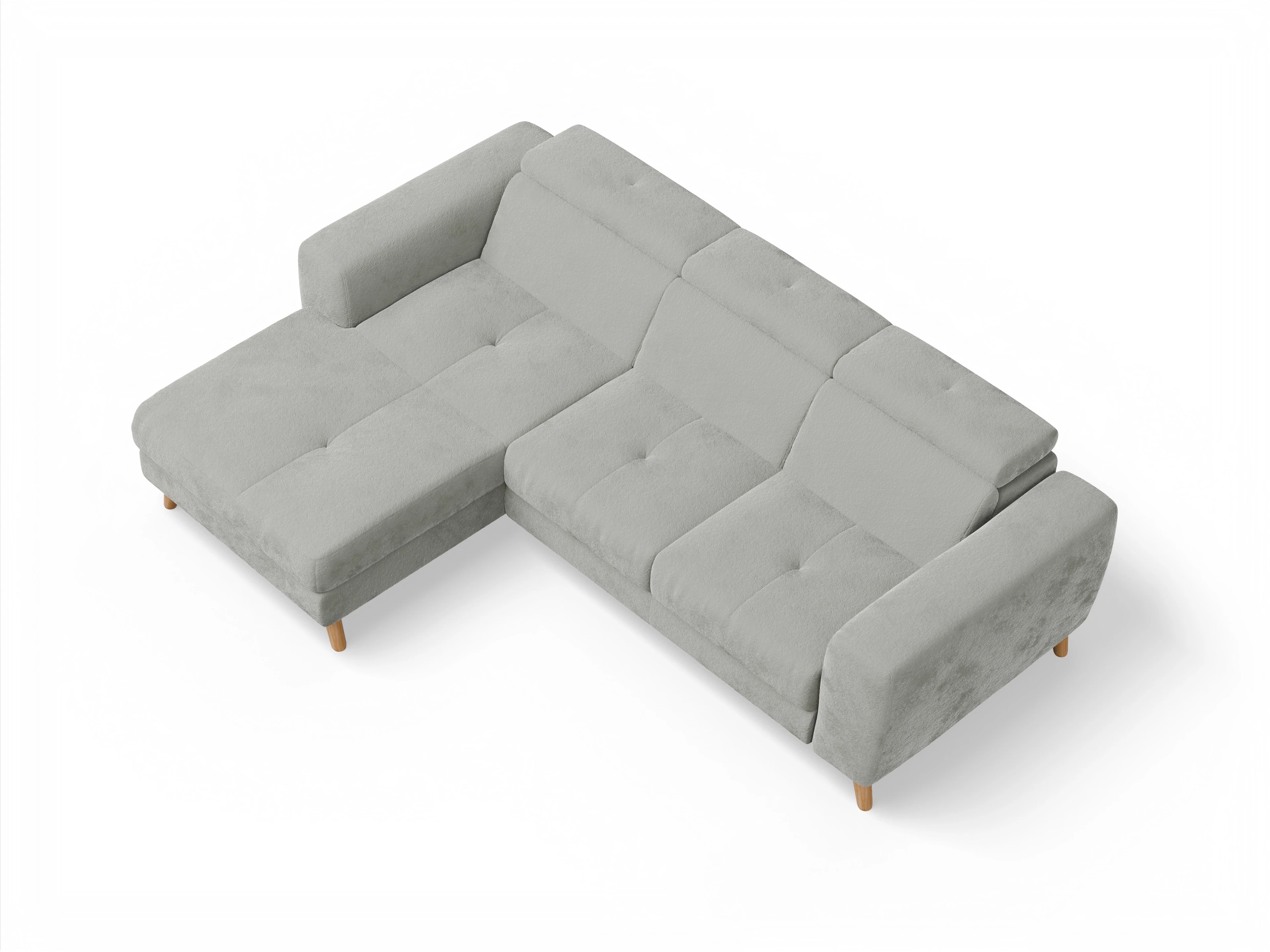 Ansicht des Produktes Capua Ecksofa links Abschluss offen in Stoff Grau