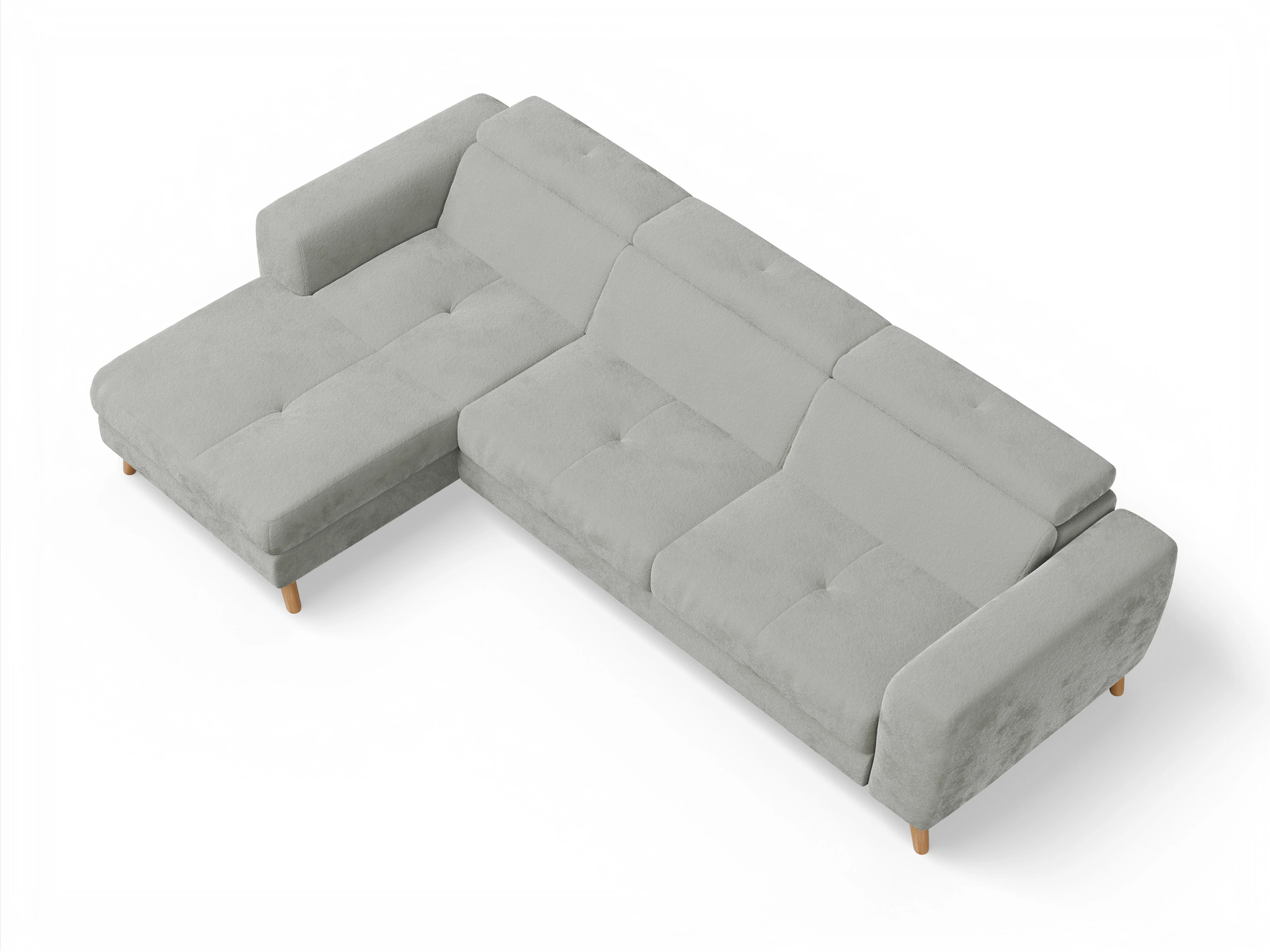 Ansicht des Produktes Capua Ecksofa links Abschluss offen in Stoff Grau