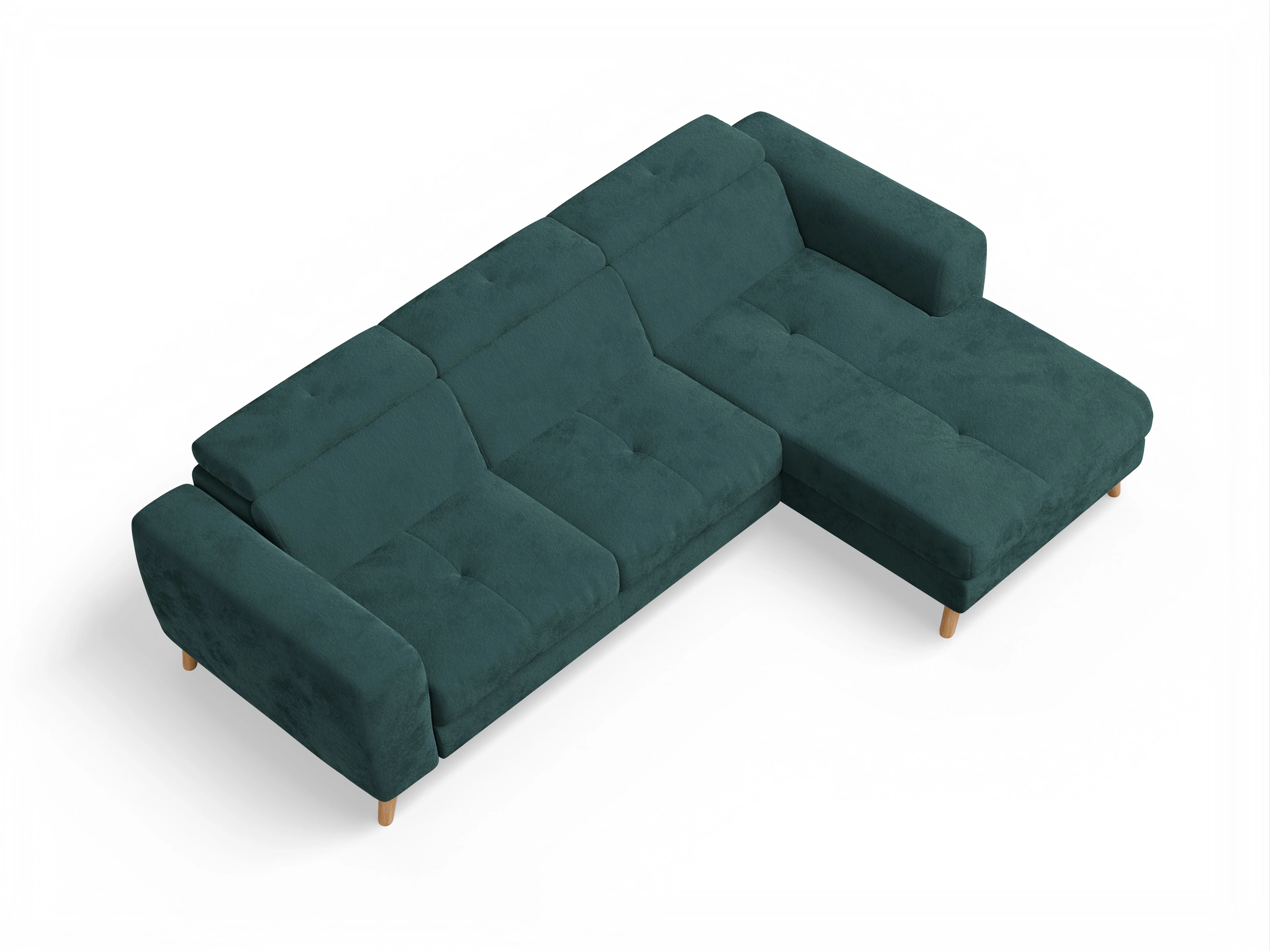 Ansicht des Produktes Capua Ecksofa rechts Abschluss offen in Stoff Blau