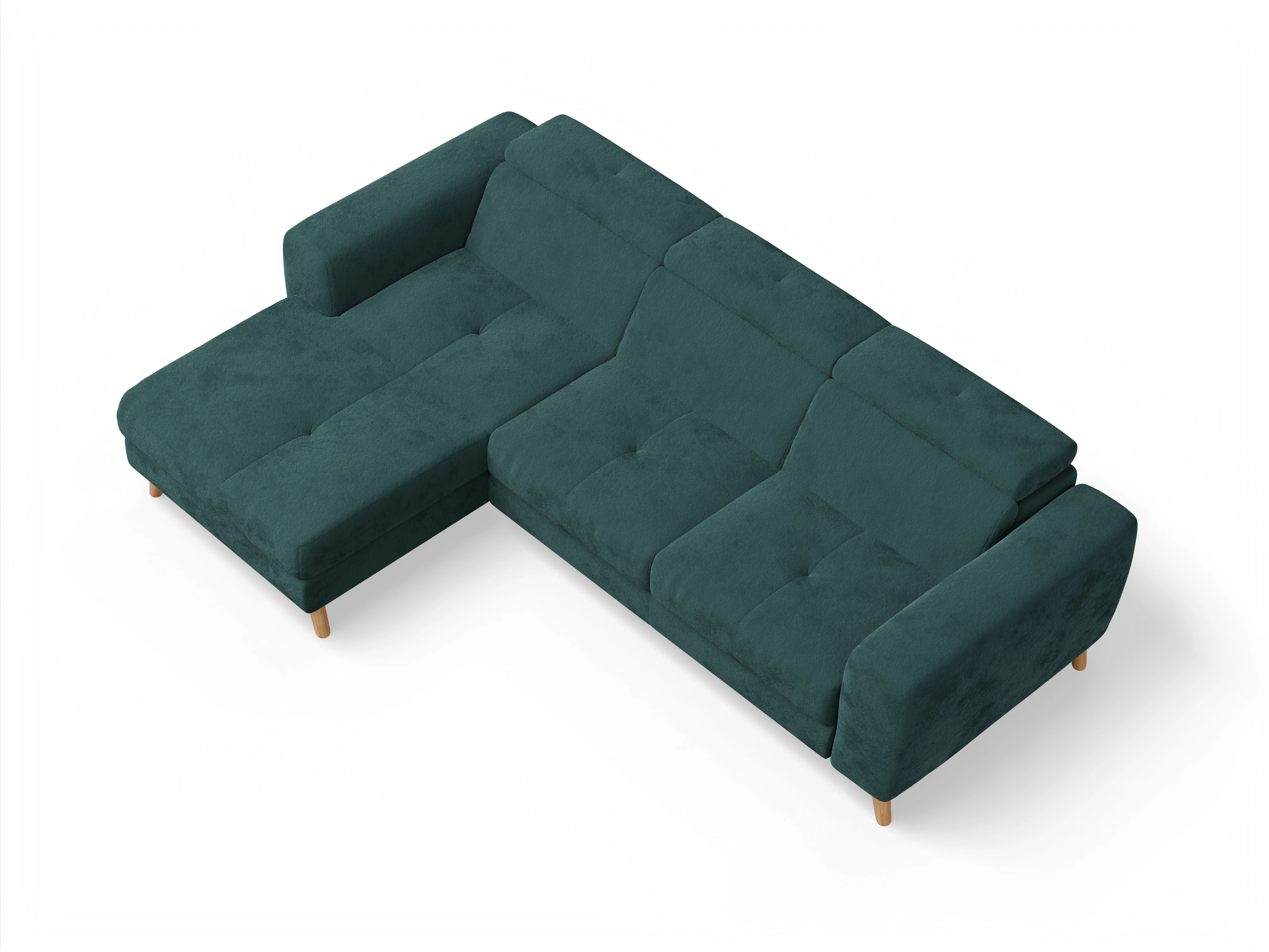 Ansicht des Produktes Capua Ecksofa links Abschluss offen in Stoff Blau