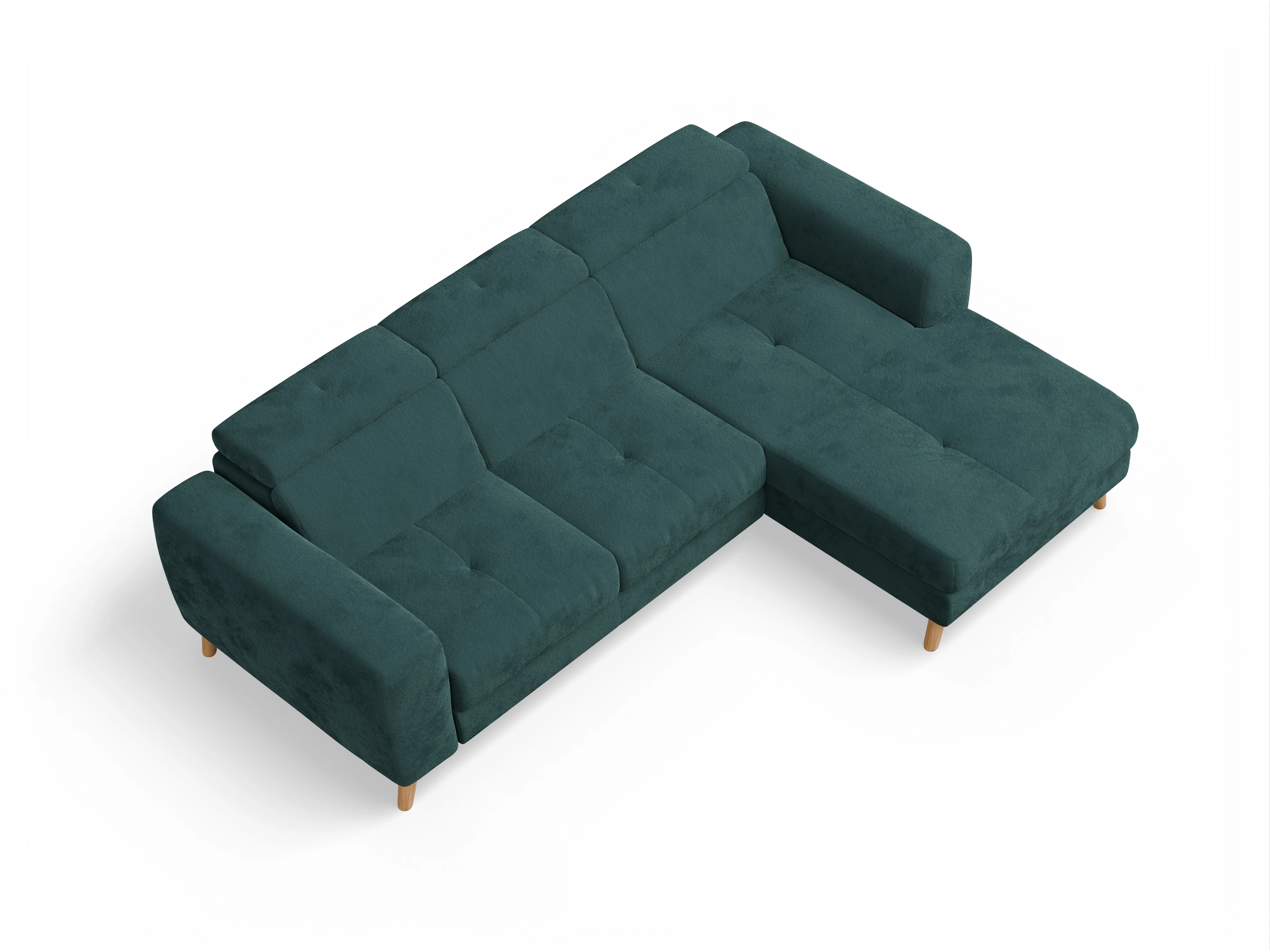 Ansicht des Produktes Capua Ecksofa rechts Abschluss offen in Stoff Blau