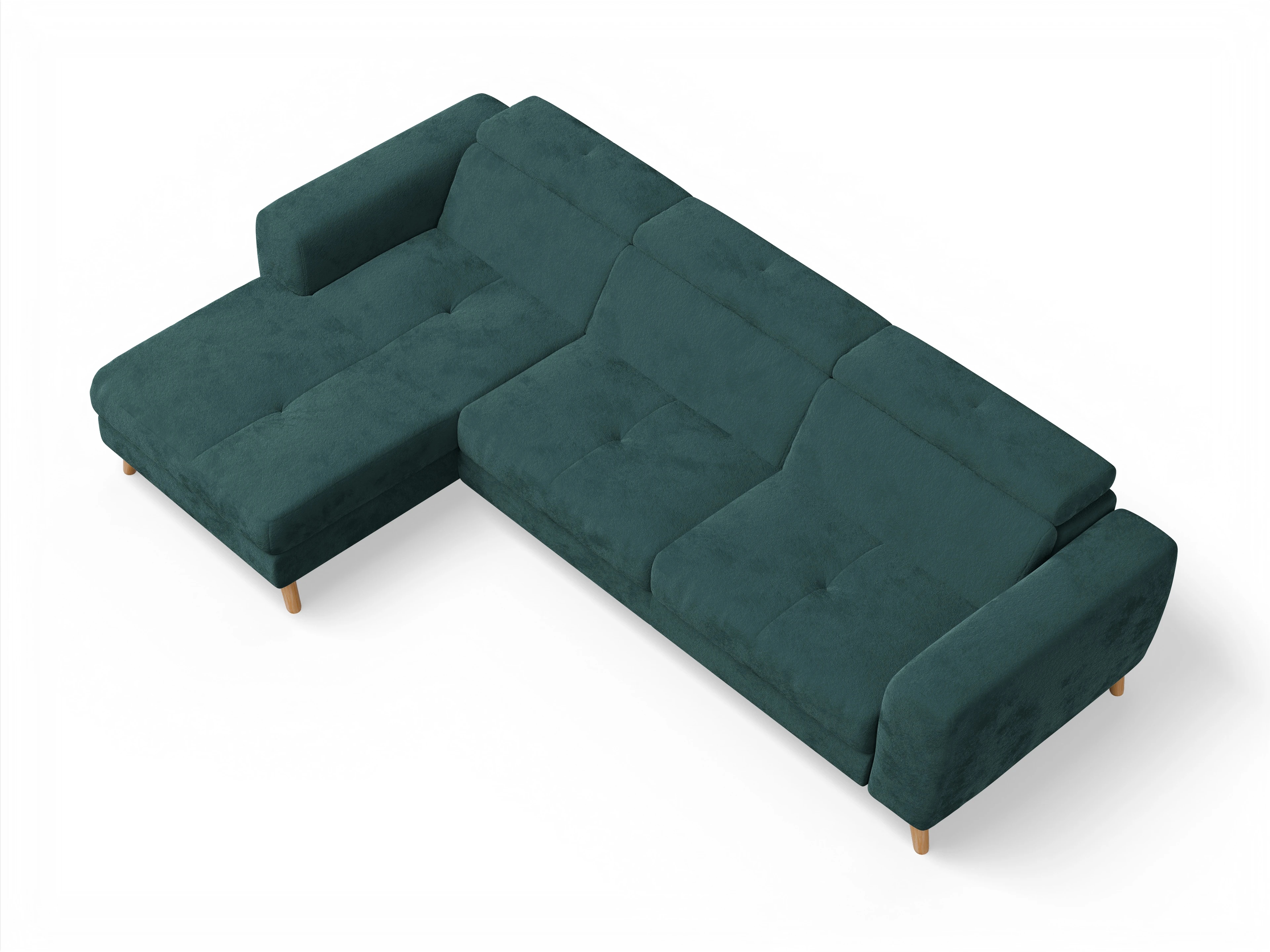 Ansicht des Produktes Capua Ecksofa links Abschluss offen in Stoff Blau