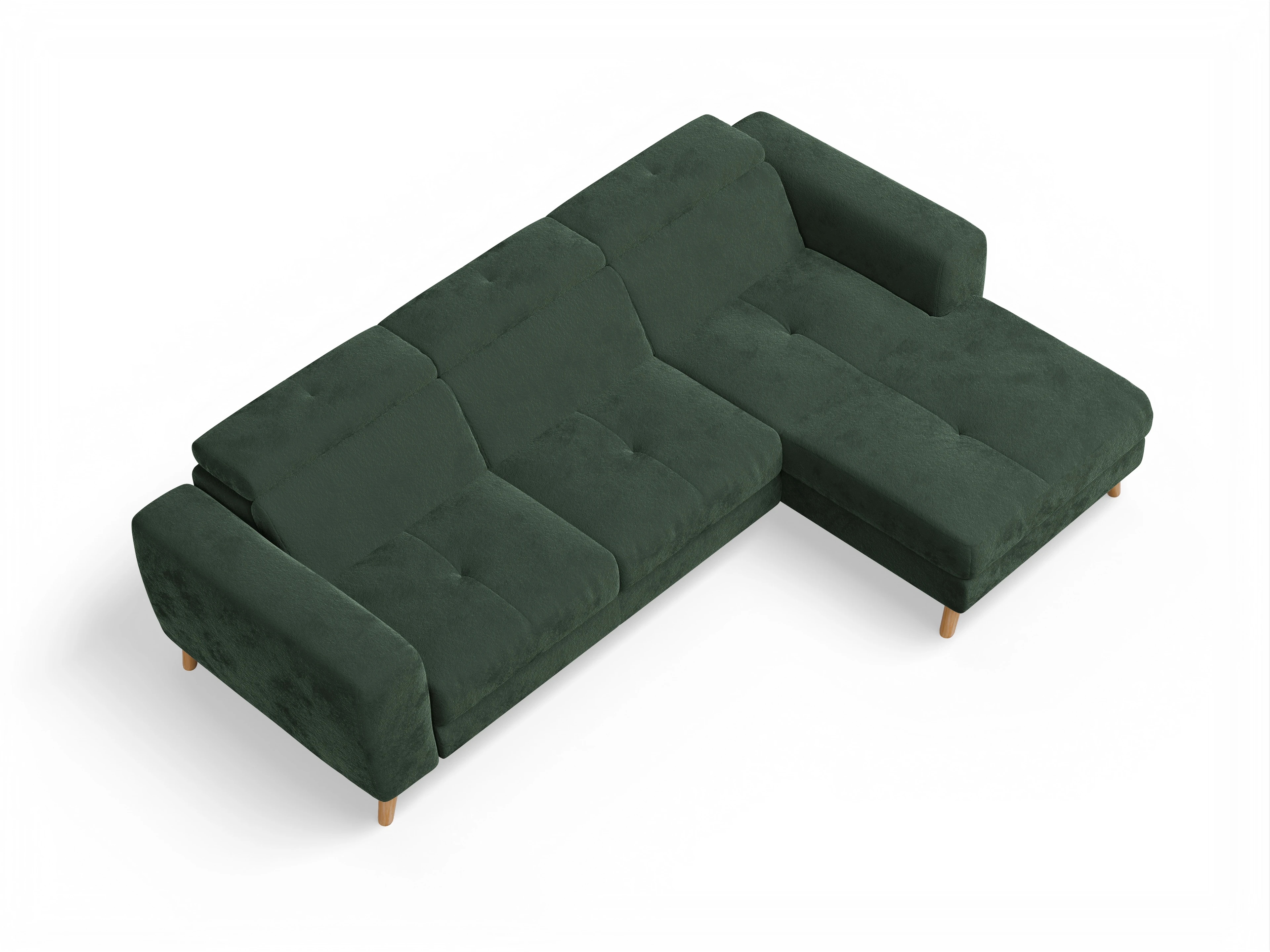 Ansicht des Produktes Capua Ecksofa rechts Abschluss offen in Stoff Grün