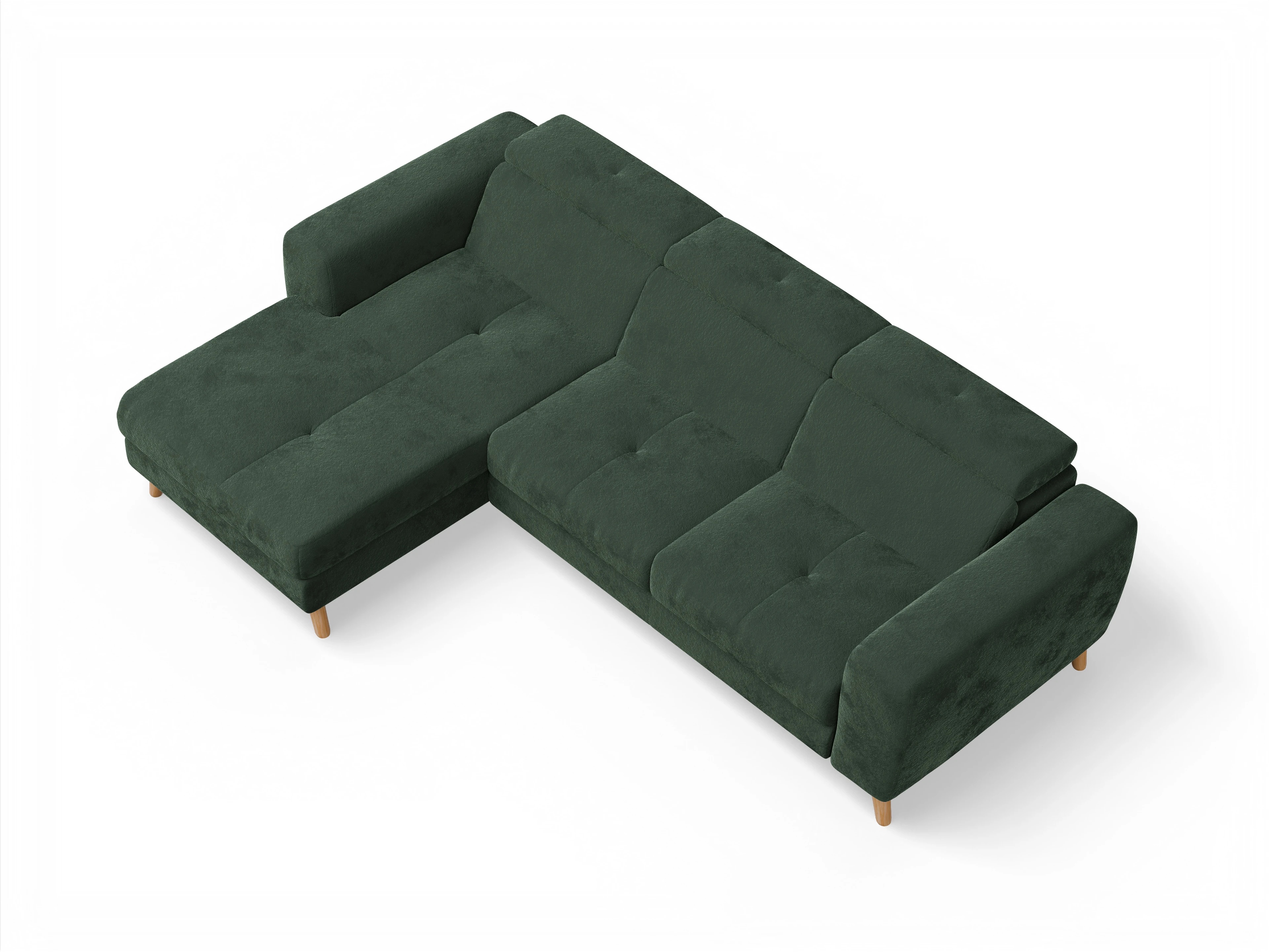 Ansicht des Produktes Capua Ecksofa links Abschluss offen in Stoff Grün