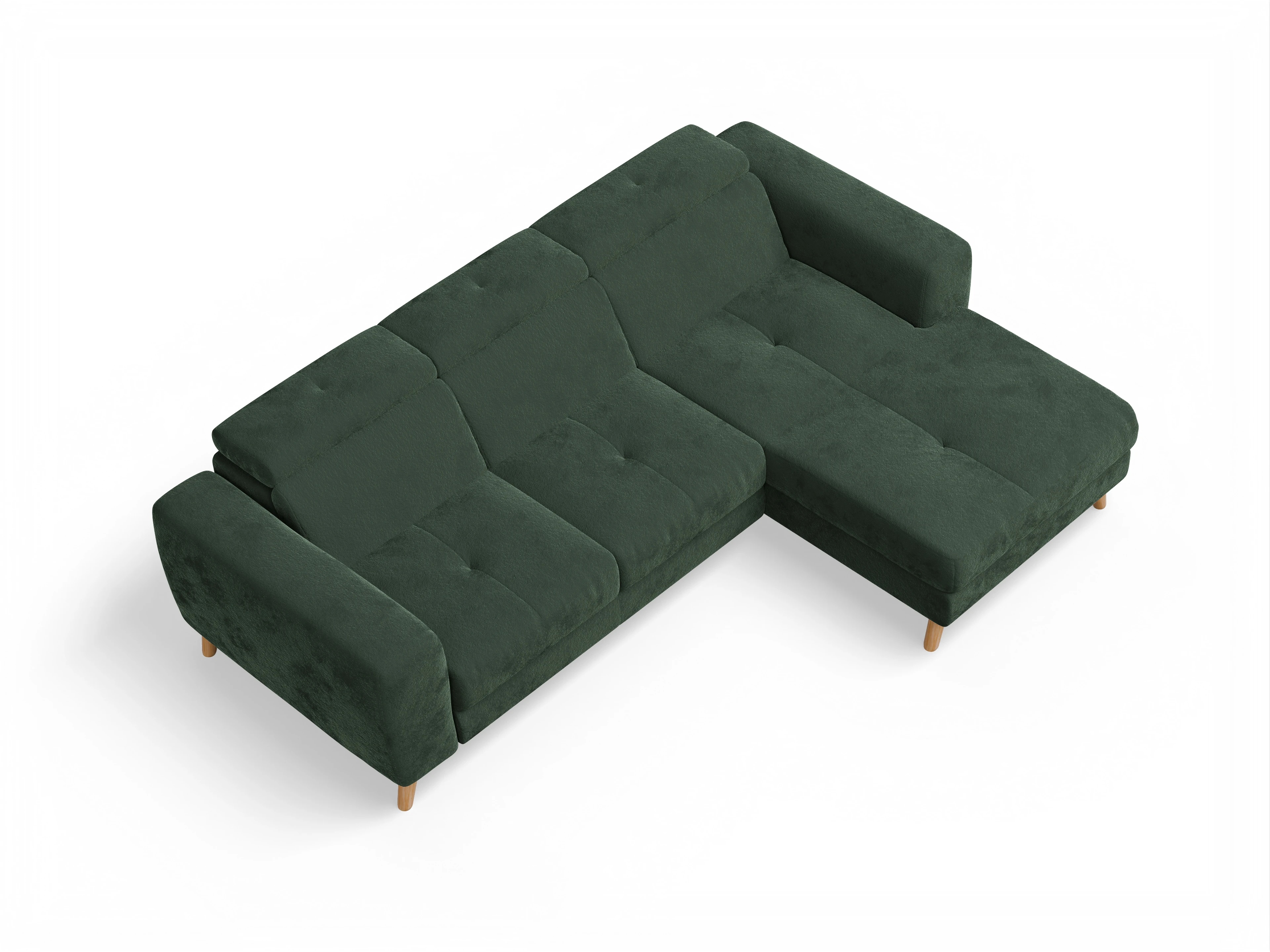 Ansicht des Produktes Capua Ecksofa rechts Abschluss offen in Stoff Grün