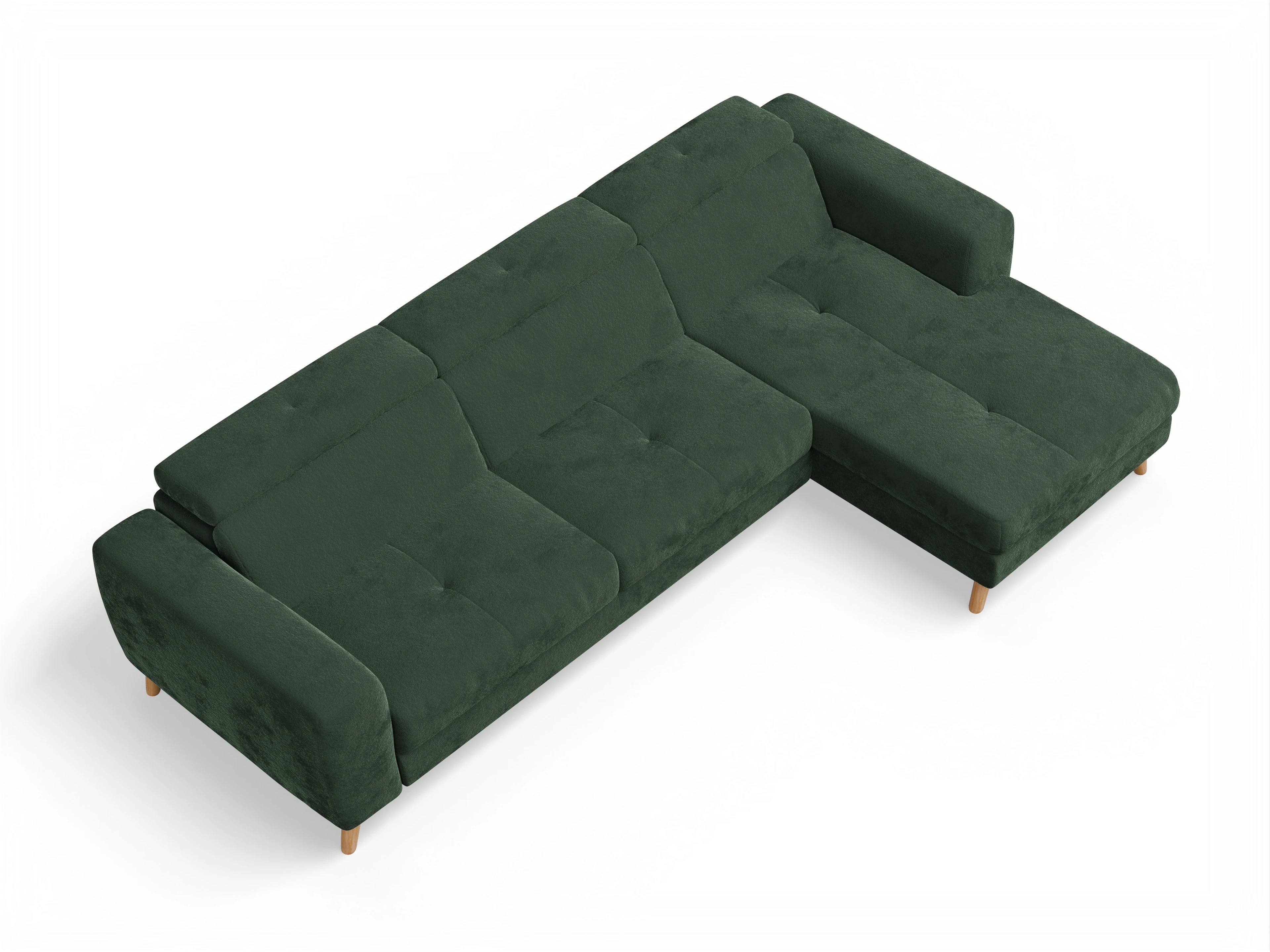 Ansicht des Produktes Capua Ecksofa rechts Abschluss offen in Stoff Grün