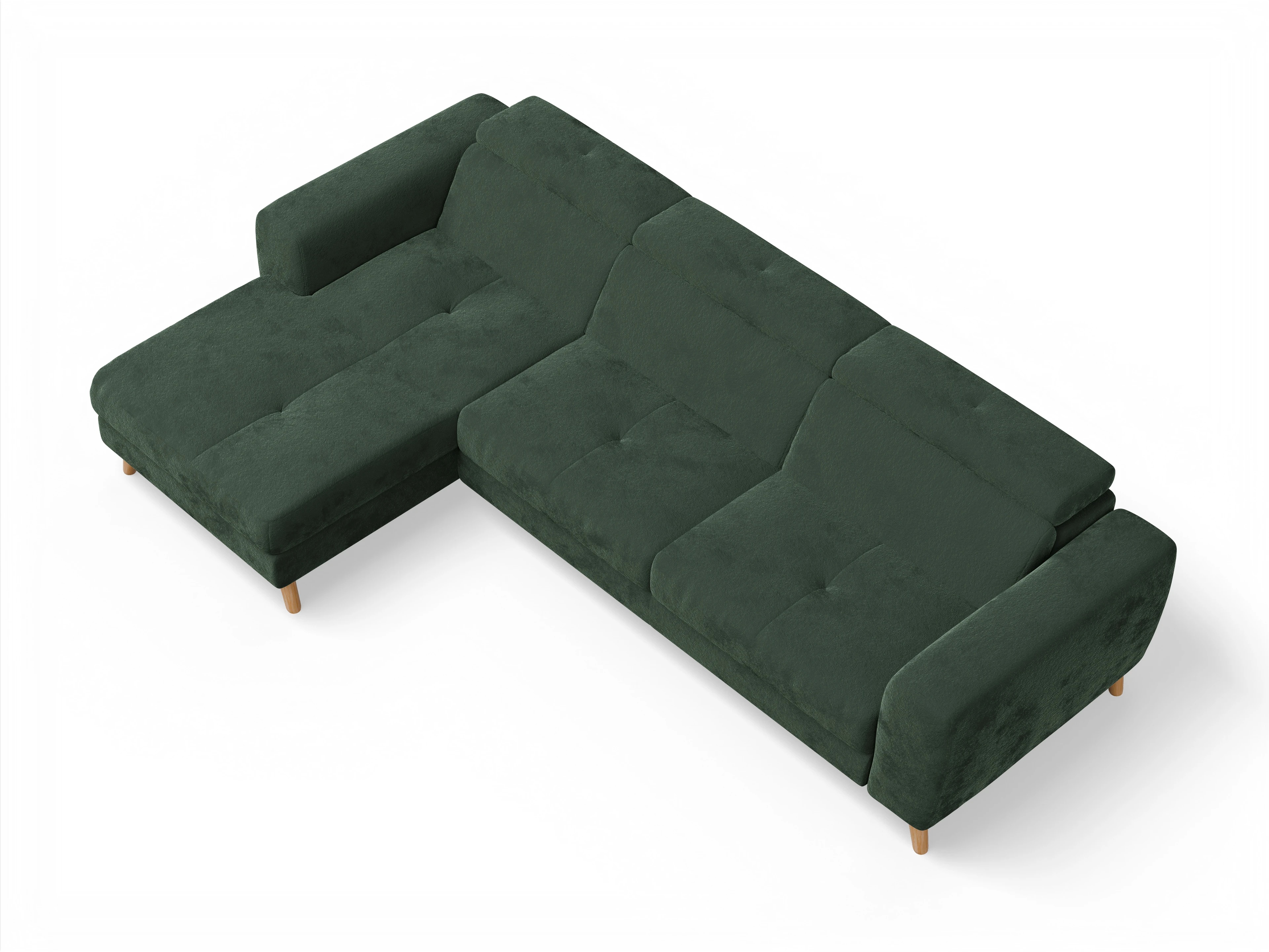 Ansicht des Produktes Capua Ecksofa links Abschluss offen in Stoff Grün