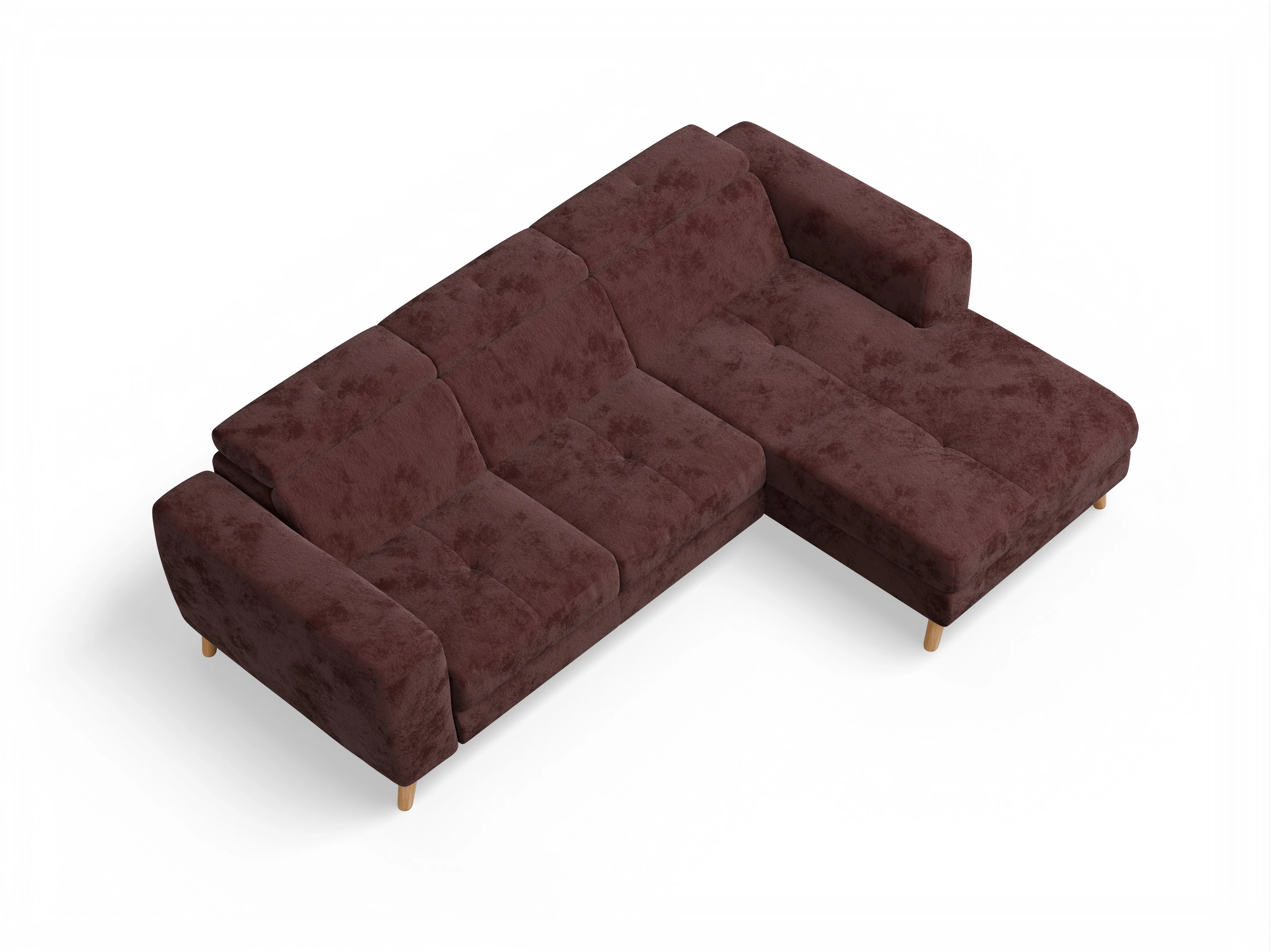 Ansicht des Produktes Capua Ecksofa rechts Abschluss offen in Stoff Rot