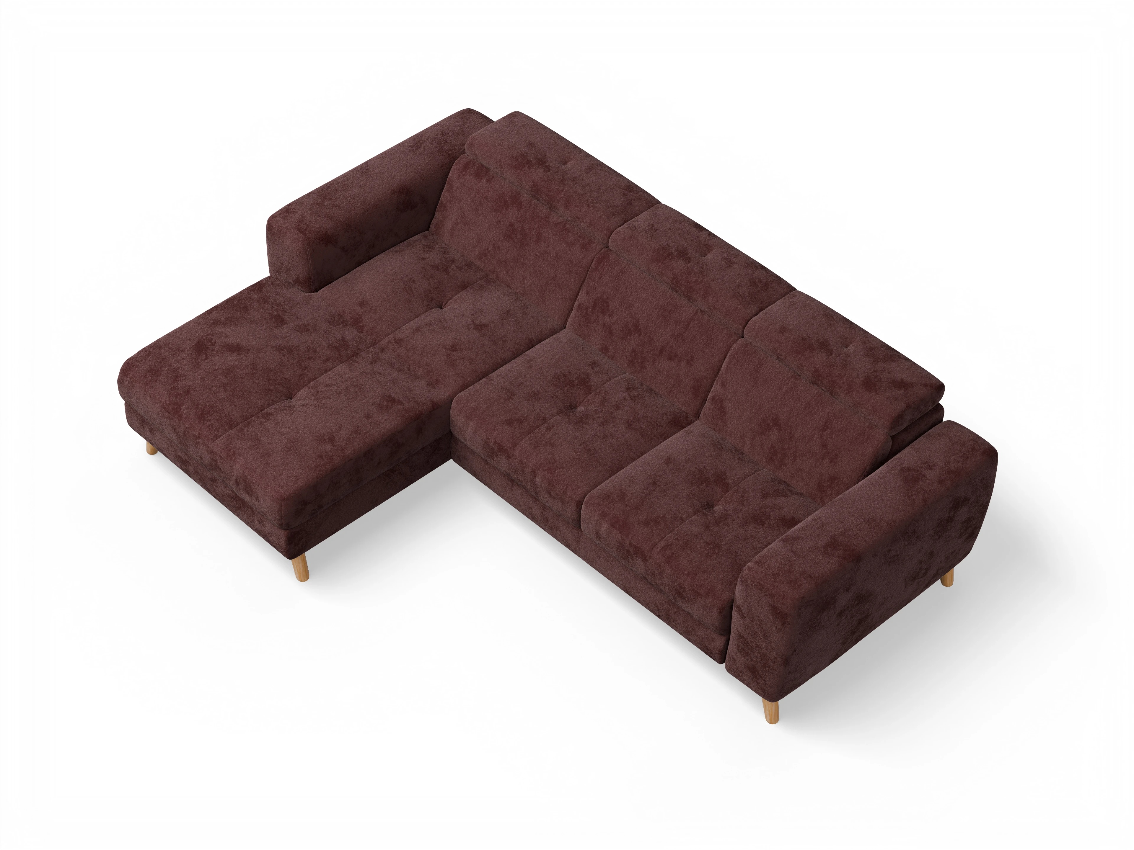 Ansicht des Produktes Capua Ecksofa links Abschluss offen in Stoff Rot