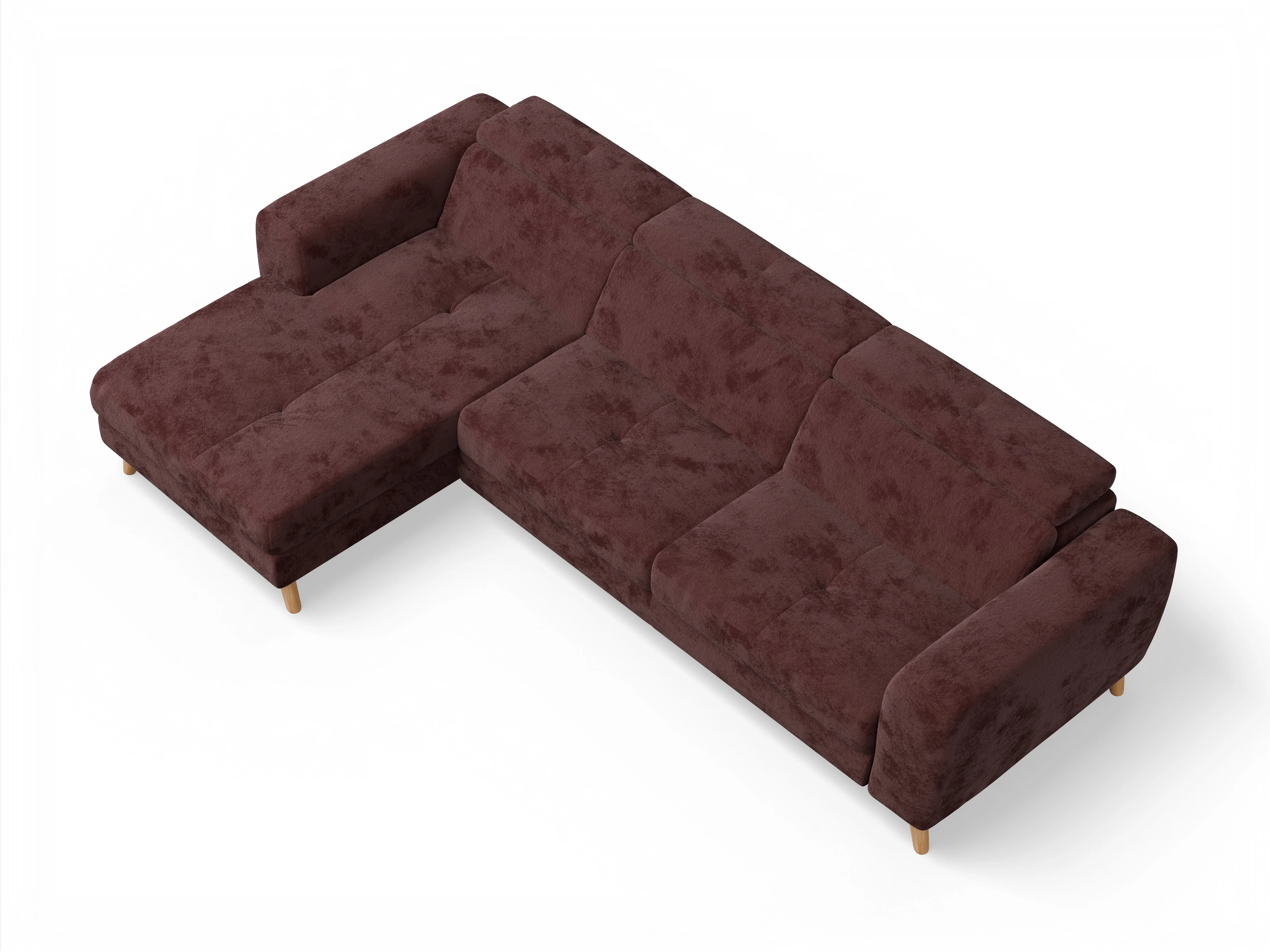 Ansicht des Produktes Capua Ecksofa links Abschluss offen in Stoff Rot