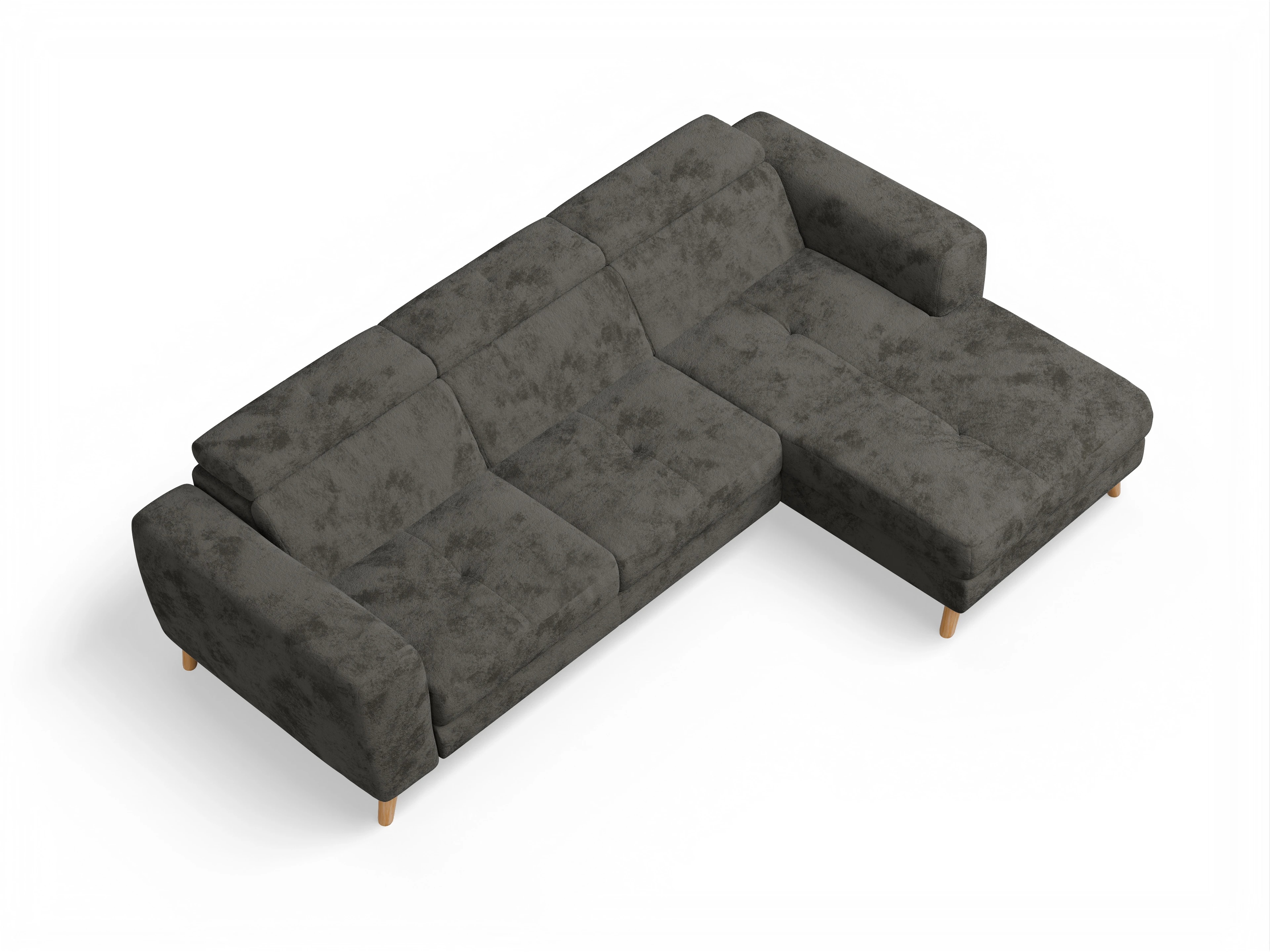 Ansicht des Produktes Capua Ecksofa rechts Abschluss offen in Stoff Braun