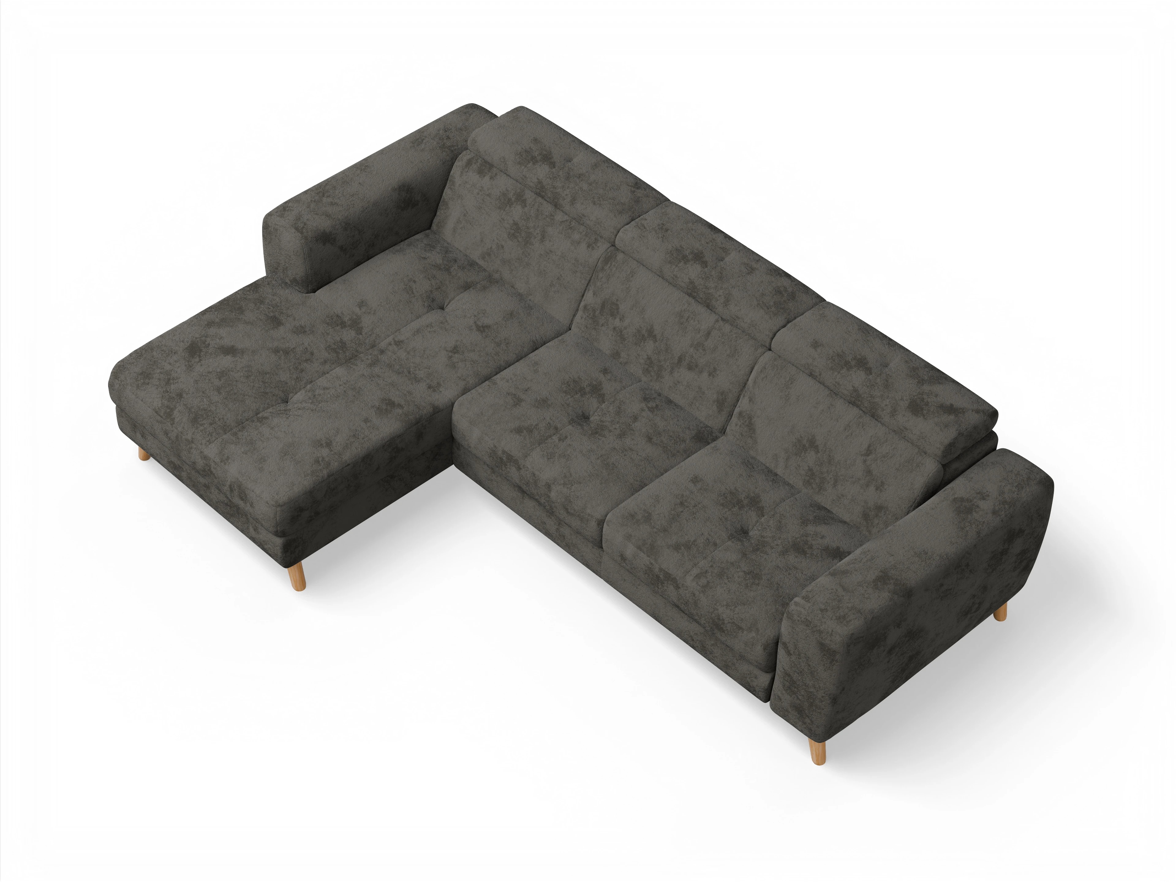 Ansicht des Produktes Capua Ecksofa links Abschluss offen in Stoff Braun