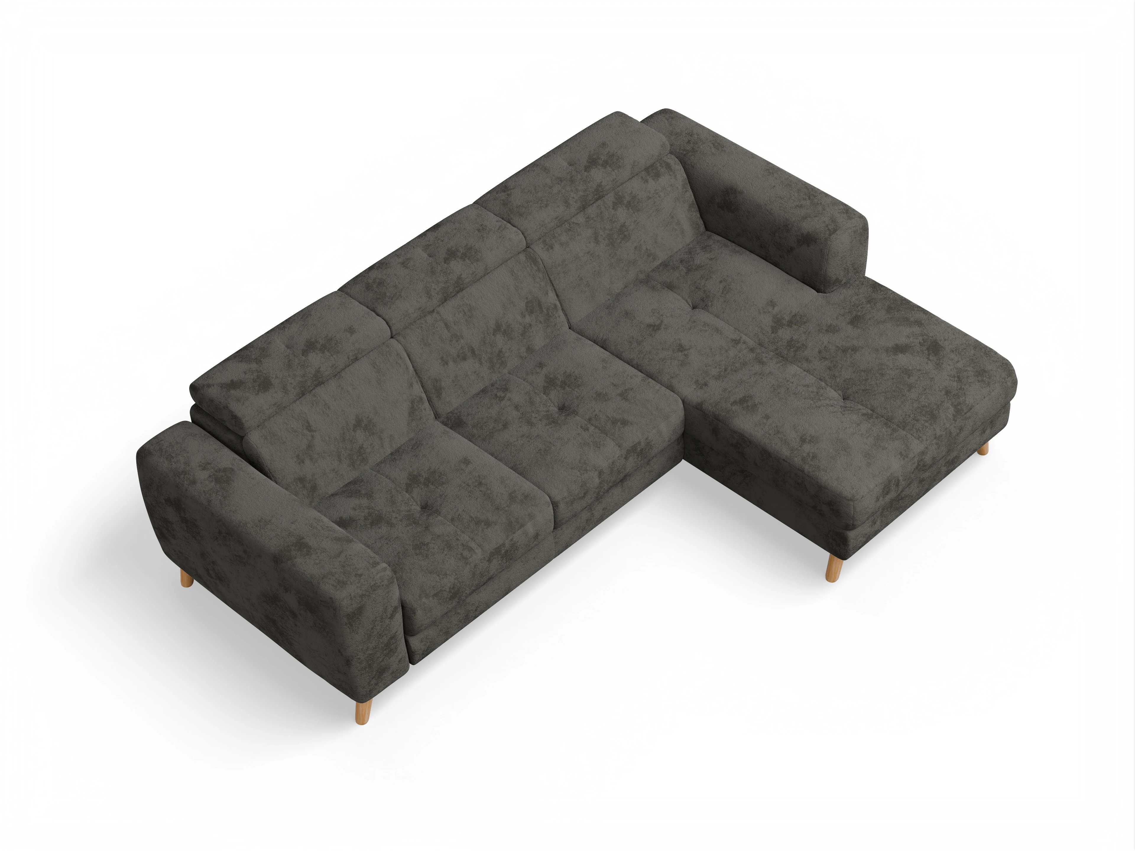 Ansicht des Produktes Capua Ecksofa rechts Abschluss offen in Stoff Braun