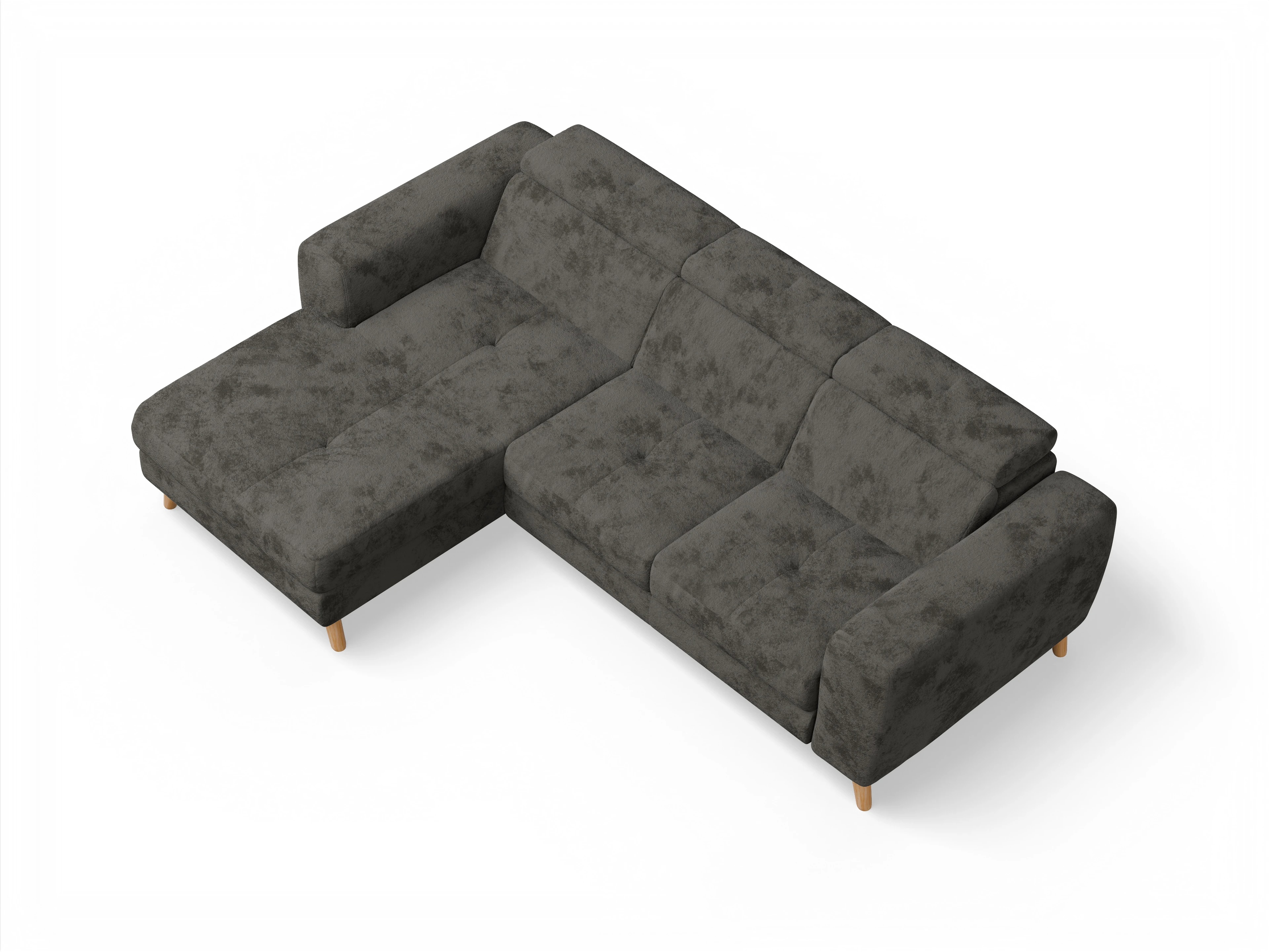 Ansicht des Produktes Capua Ecksofa links Abschluss offen in Stoff Braun