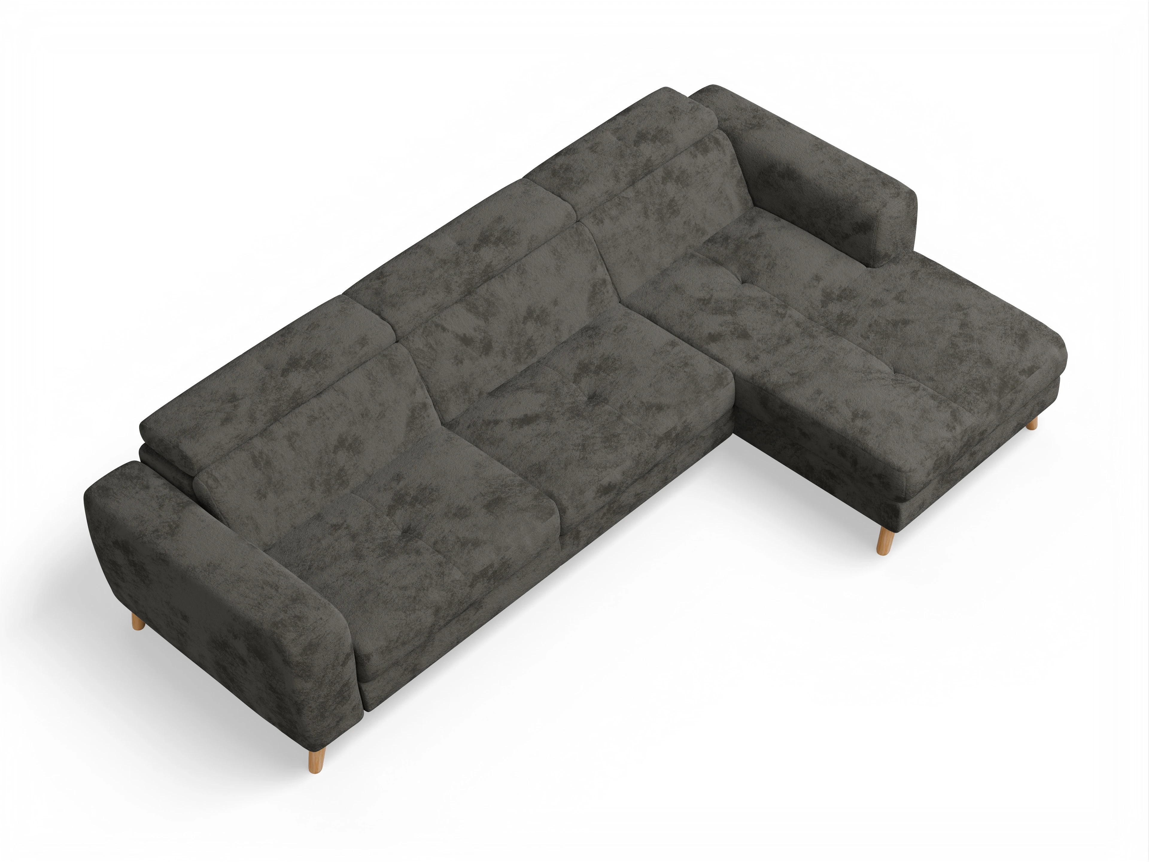 Ansicht des Produktes Capua Ecksofa rechts Abschluss offen in Stoff Braun