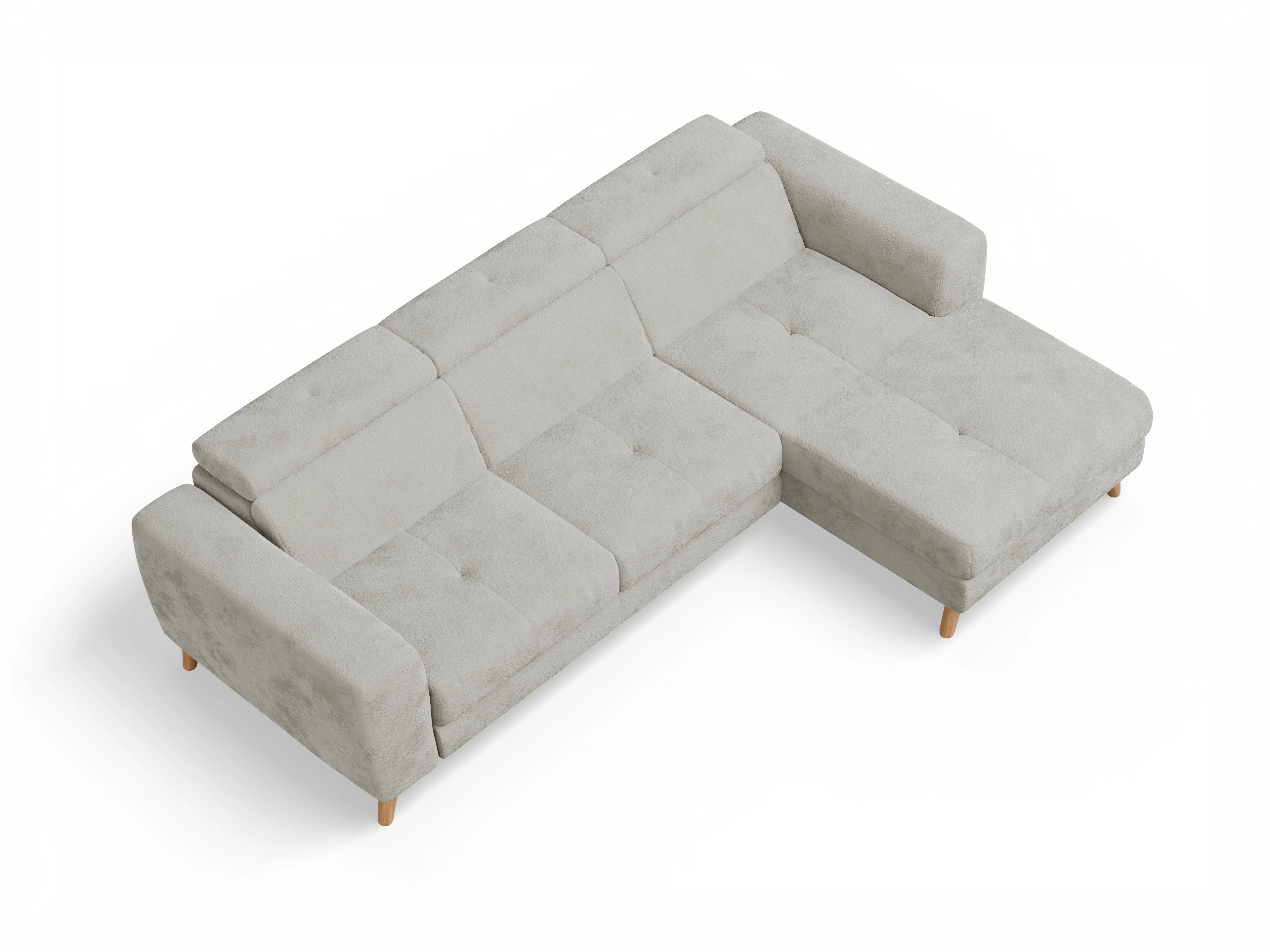 Ansicht des Produktes Capua Ecksofa rechts Abschluss offen in Stoff Beige