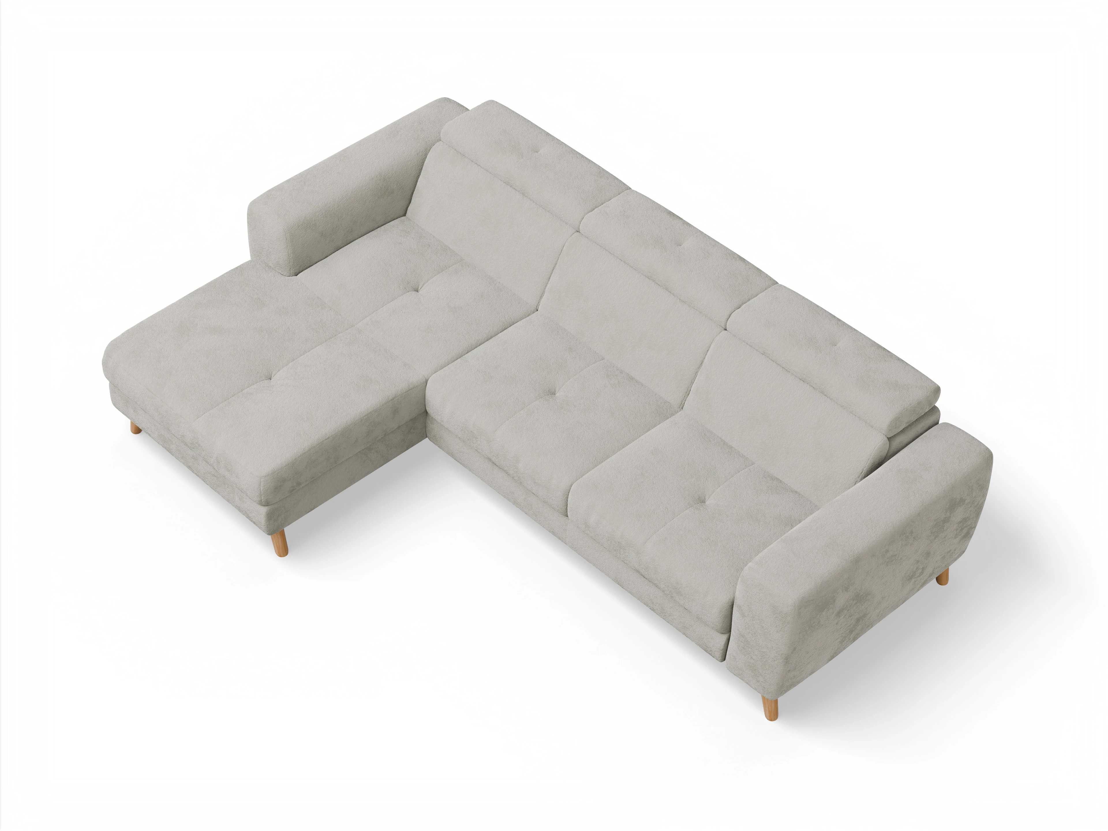 Ansicht des Produktes Capua Ecksofa links Abschluss offen in Stoff Beige
