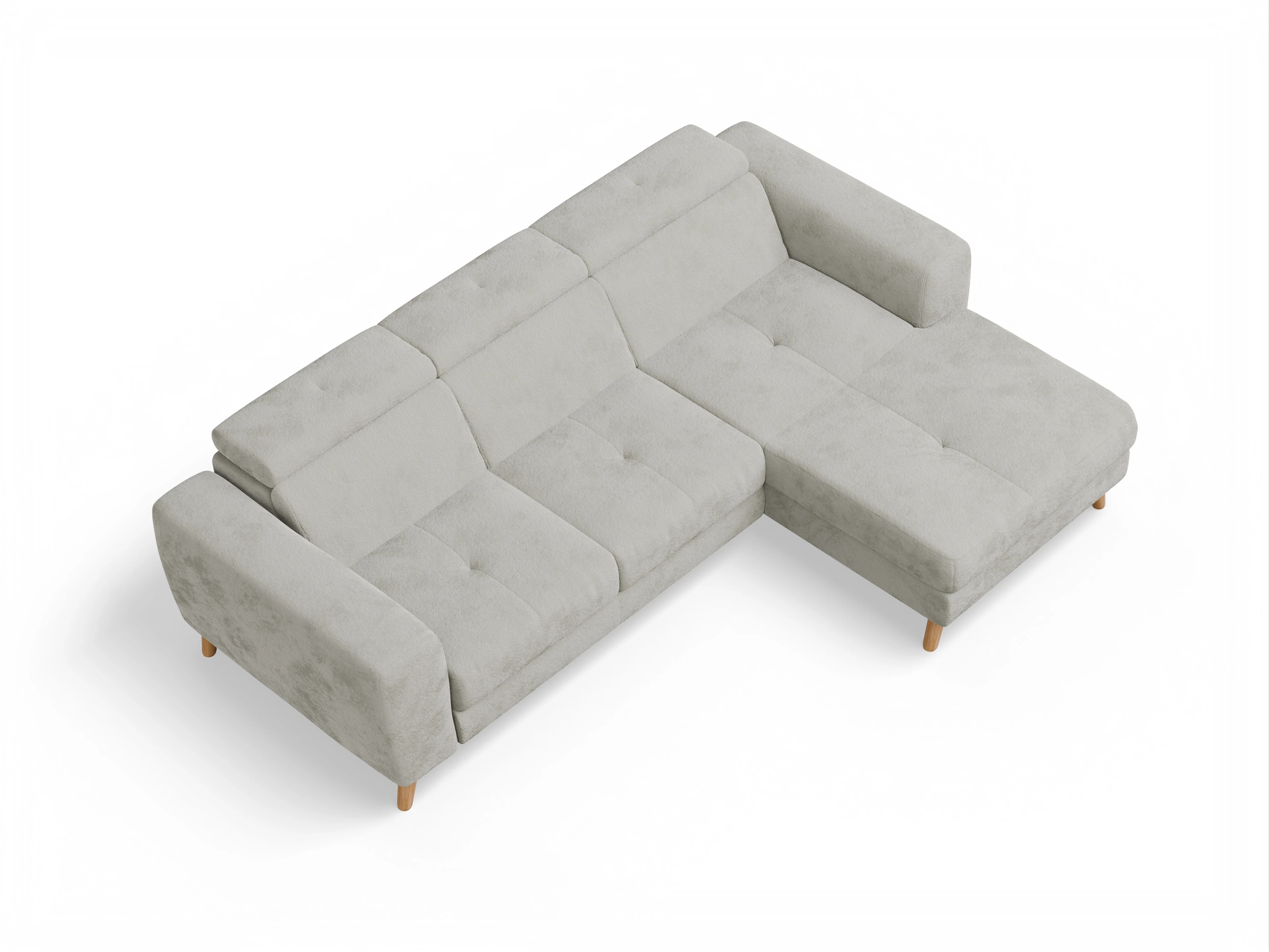Ansicht des Produktes Capua Ecksofa rechts Abschluss offen in Stoff Beige