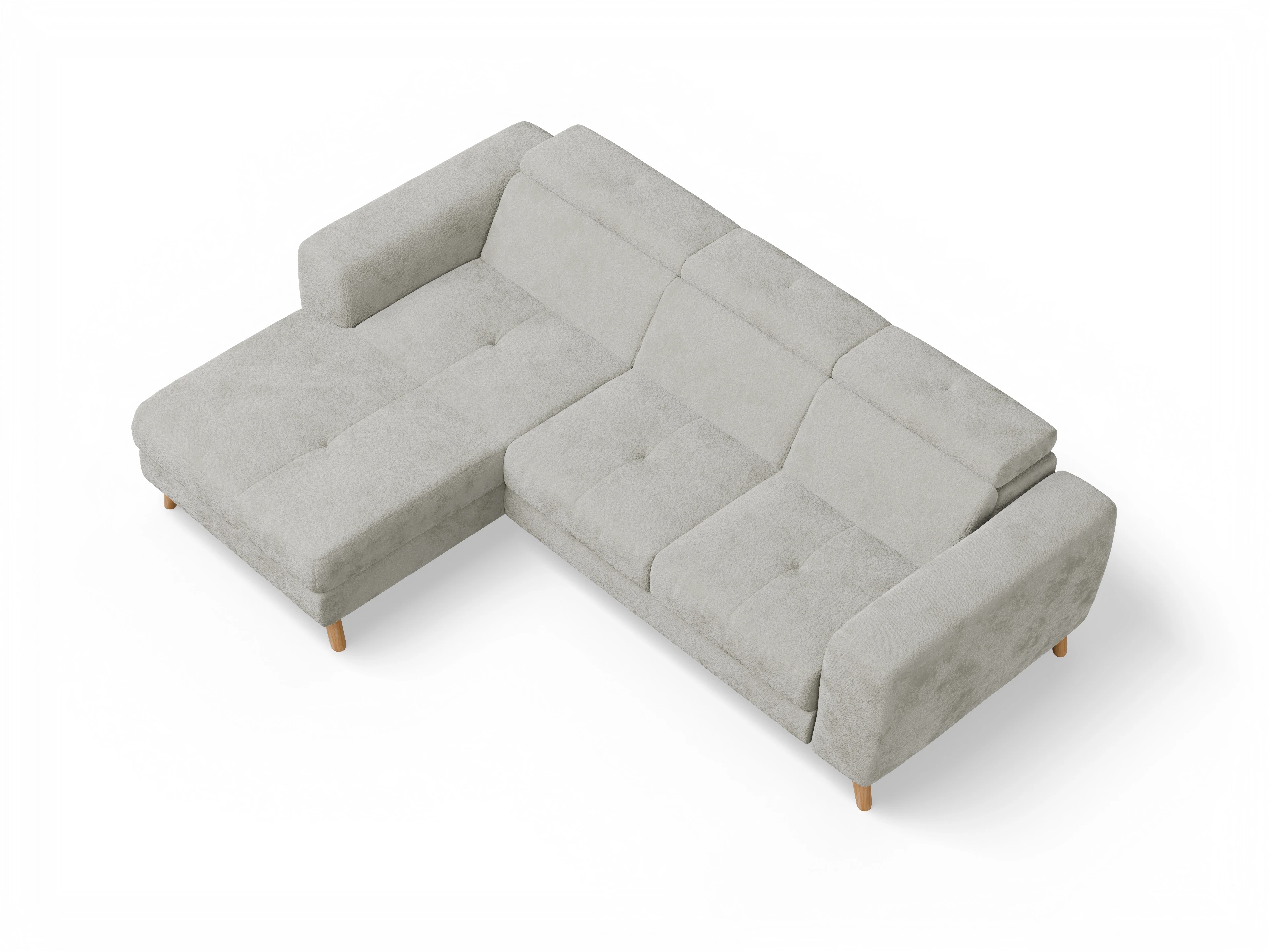 Ansicht des Produktes Capua Ecksofa links Abschluss offen in Stoff Beige