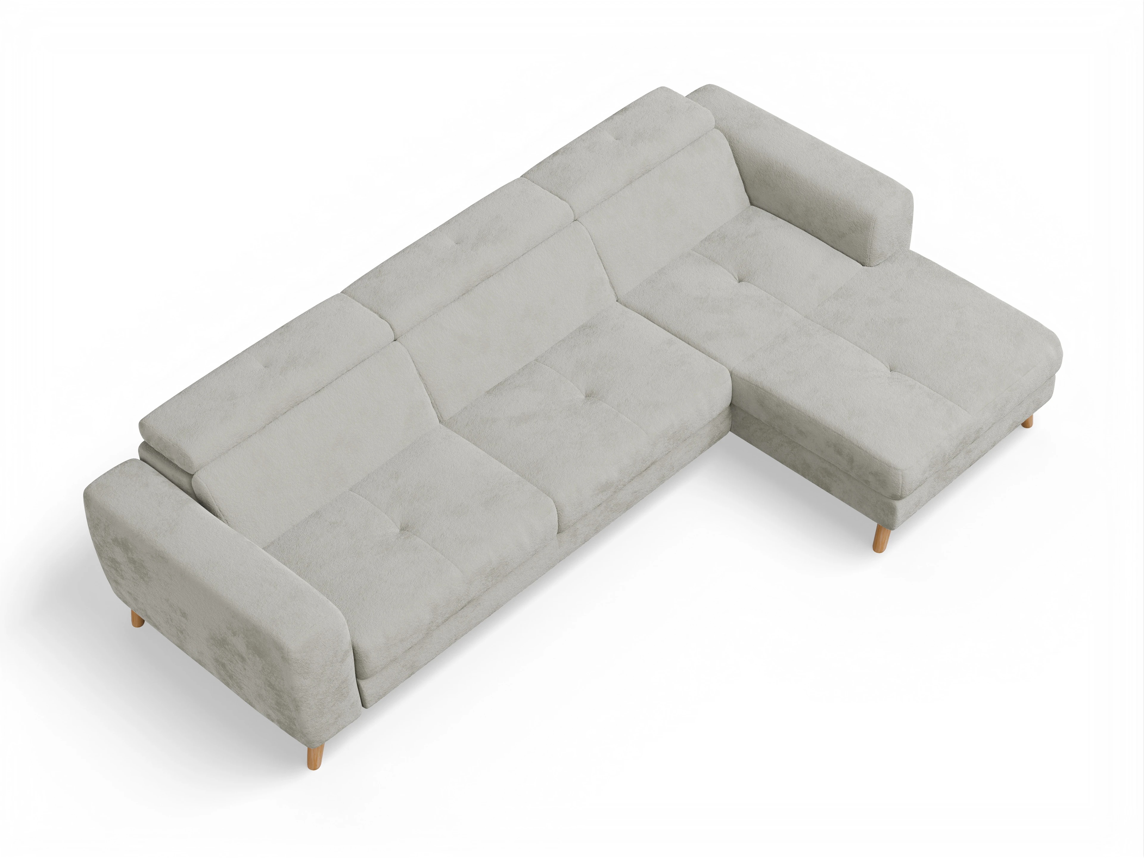 Ansicht des Produktes Capua Ecksofa rechts Abschluss offen in Stoff Beige